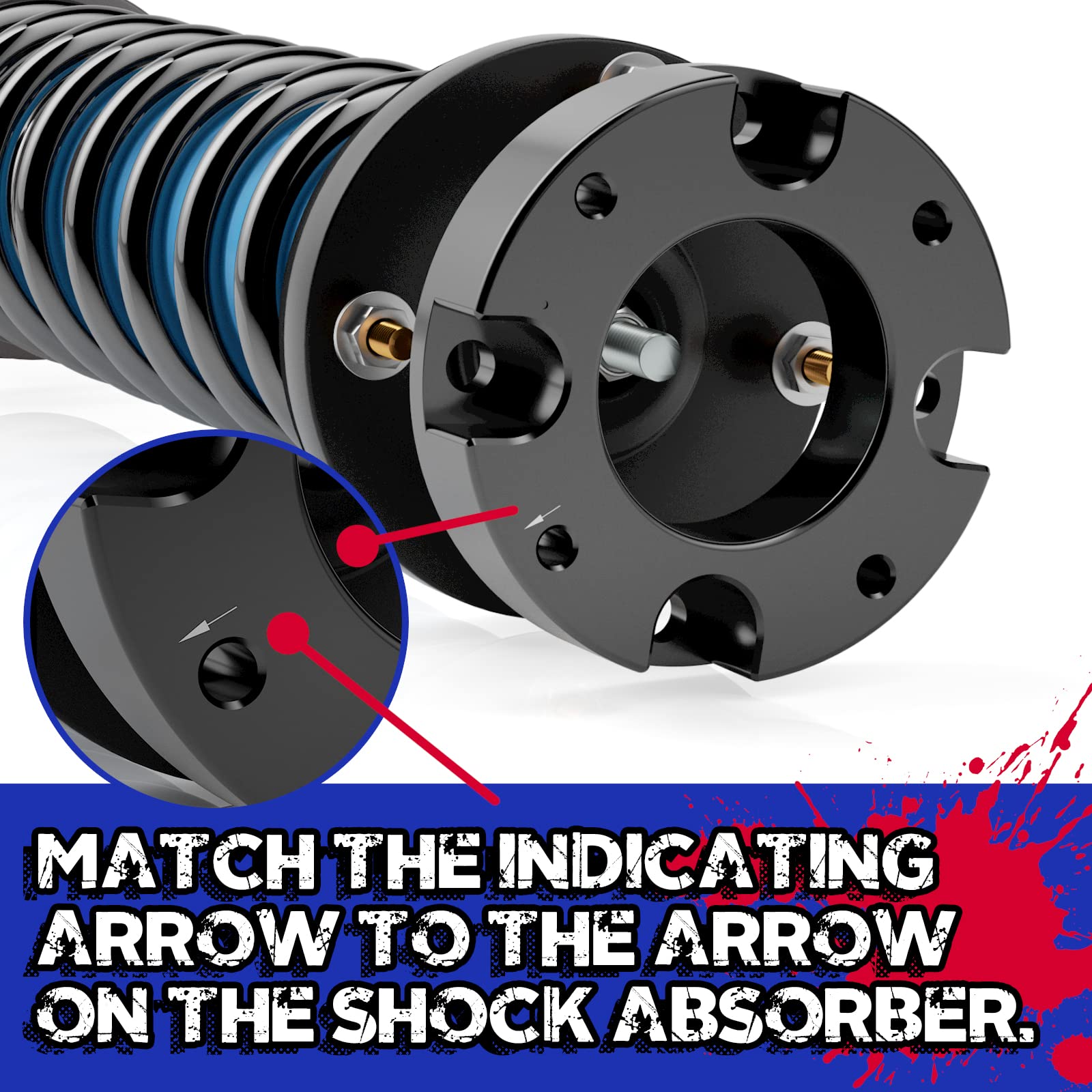 Ksp Lift Kit Front 2'' Aircraft Billet Strut Spacers Leveling Lift Kit Fit For Tundra 2Wd 2X2 4Wd 4X4 2007-2022