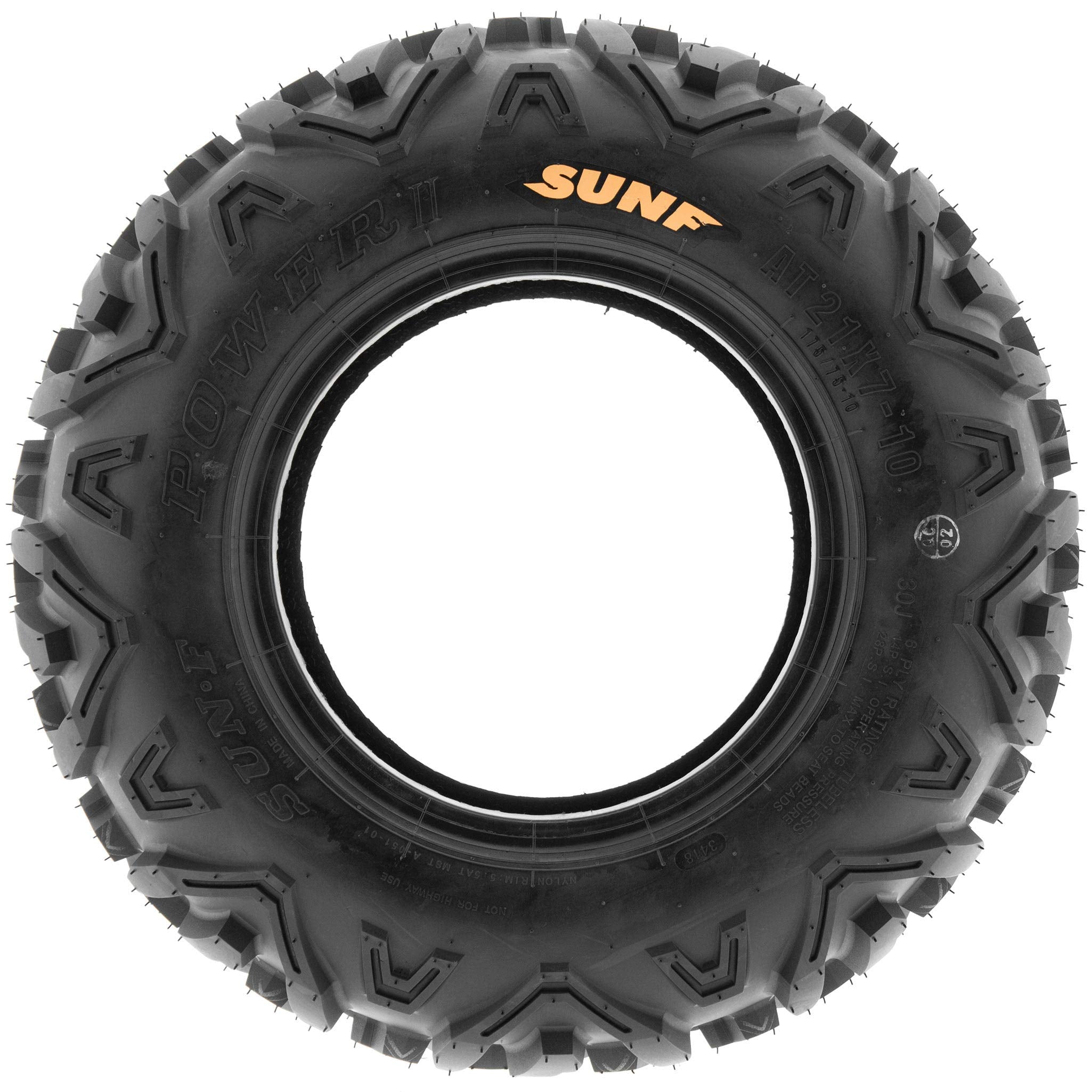 Set Of 4 Sunf Power.Ii Atv Utv Tires 19X7-8 Front & 19X7-8 Rear, All-Terrain Off Road, 6 Pr, A051