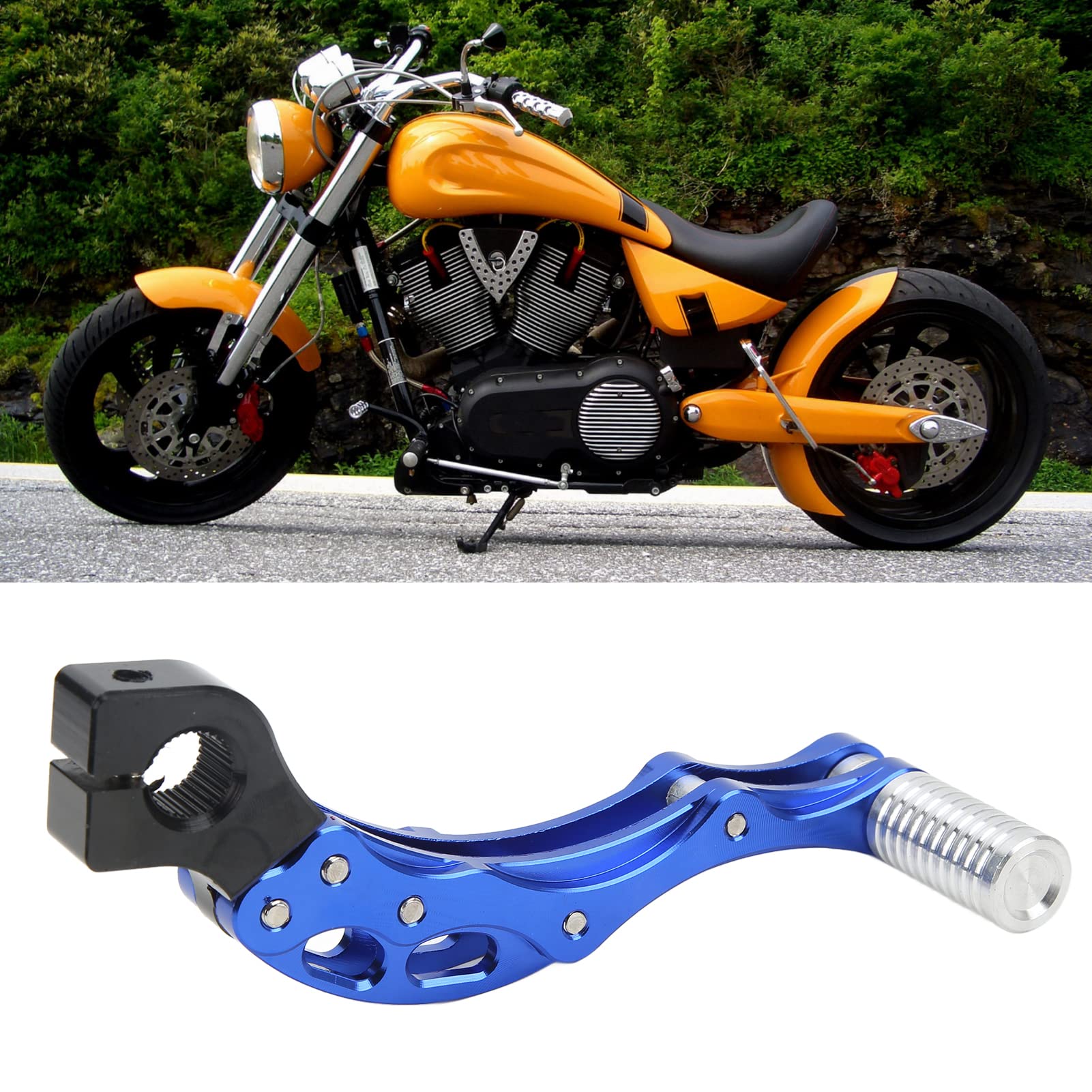 Aramox Kick Start Pedal Kick Starter Start Lever Kickstart Lever High Strength Aluminum Alloy Universal Accessory For Motorcycle Scooter(Blue)