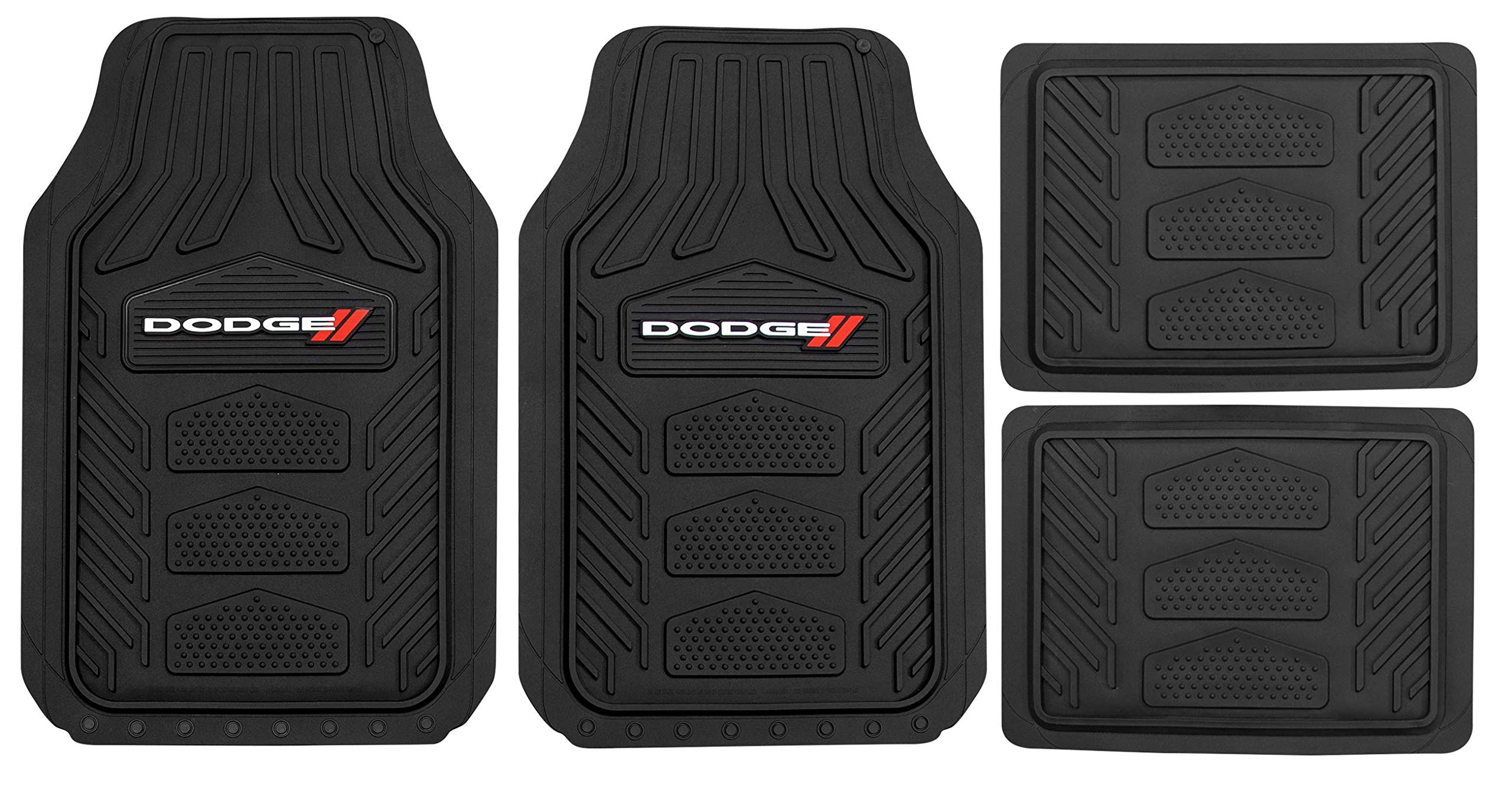 Dodge Weatherpro 4 Piece Floor Mats Set, Floor Mats by Plasticolor (001666R01), Black, One Size