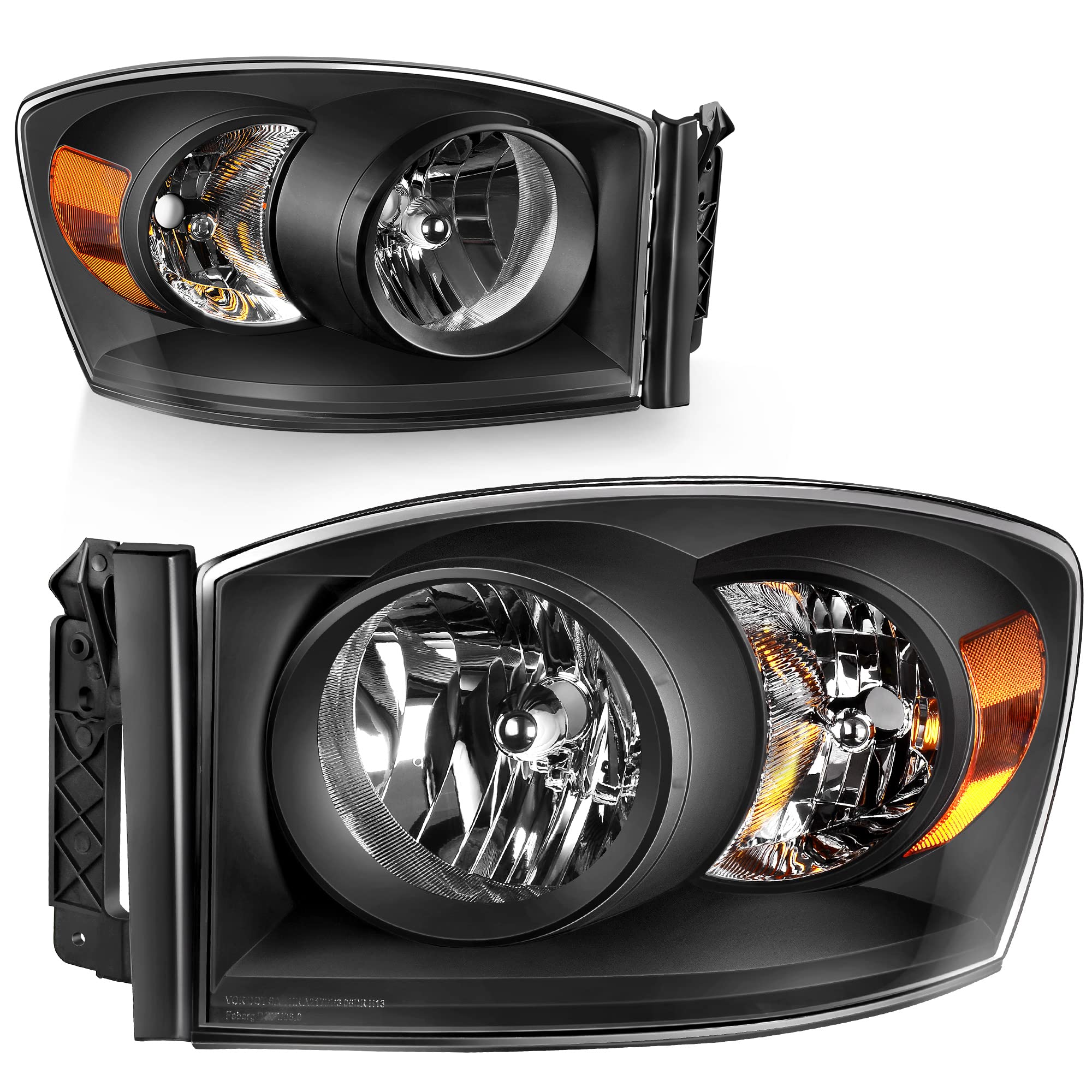 Autosaver88 Headlight Assembly Compatible With 2006-2008 Dodge Ram 1500, 06-09 Dodge Ram 2500 3500 Pickup Replacement Headlamp D
