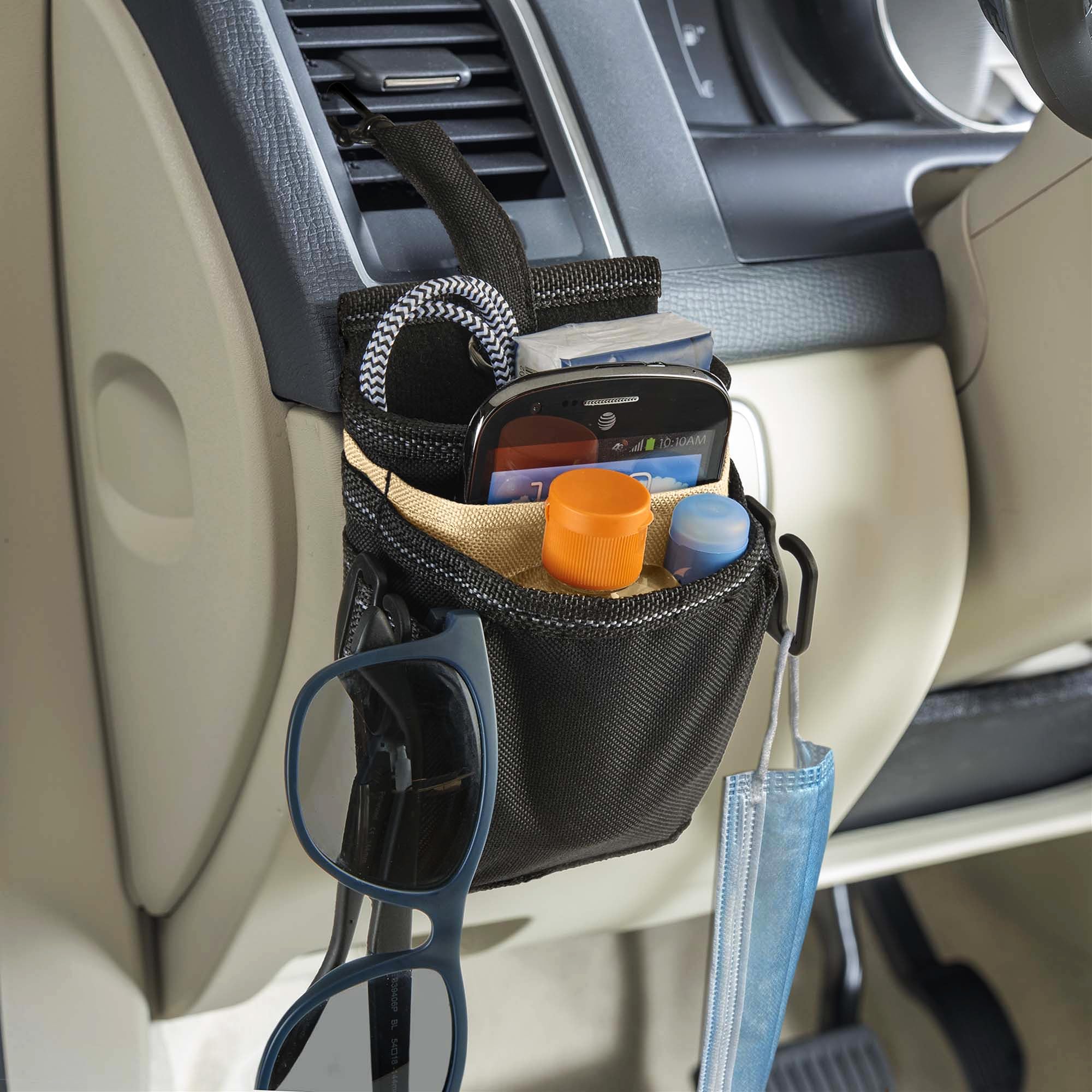 High Road Driverpockets Car Pouch - Vent Pocket And Vent Cell Phone Holder For Car - Front Seat Organizer With 3 Pockets, Hangin