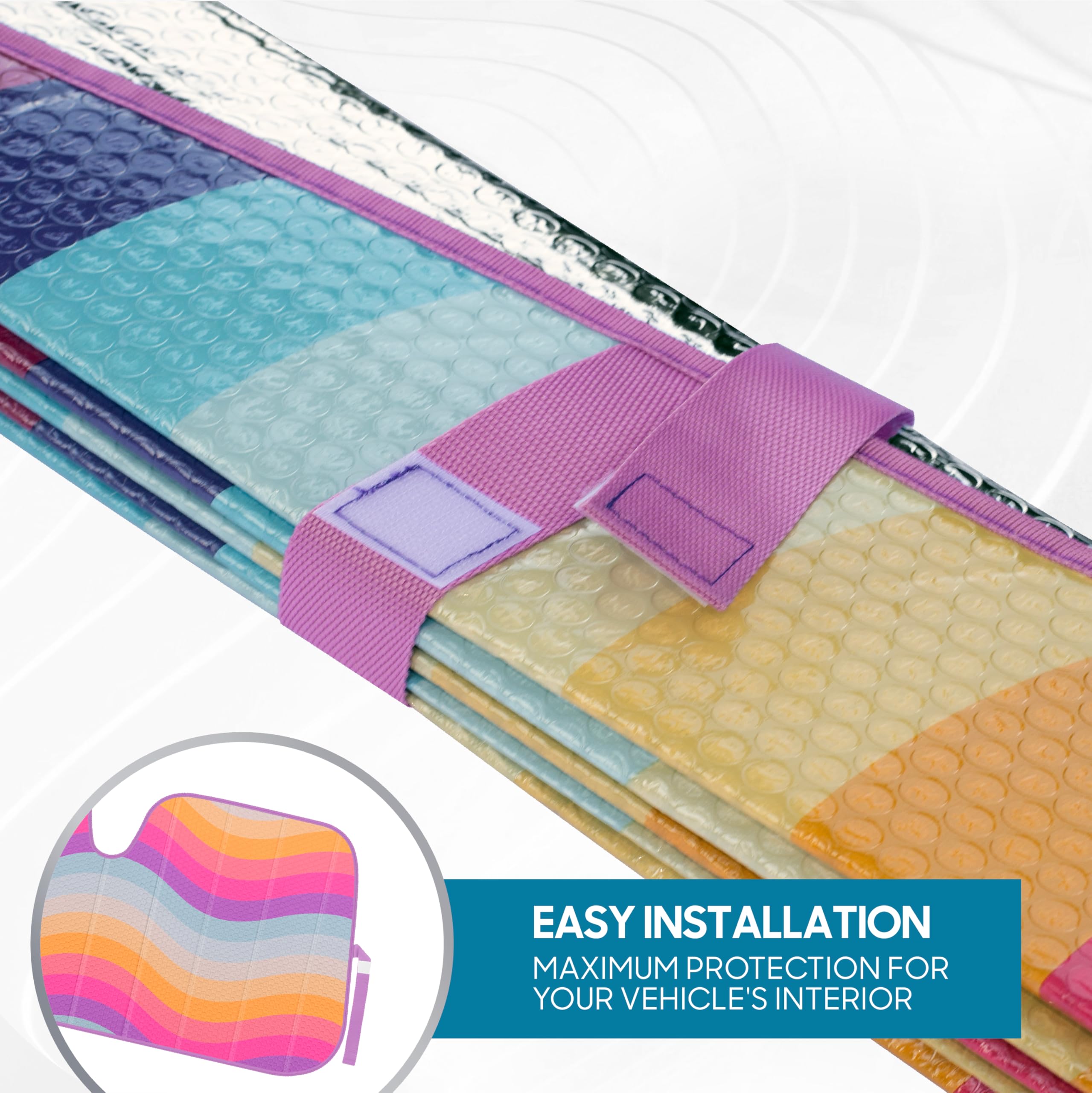 Bdk Retro Wave Automotive Windshield Sunshades Accordion Folding Style - Windshield Sun Shade Auto Shade For Cars Trucks Suvs Va