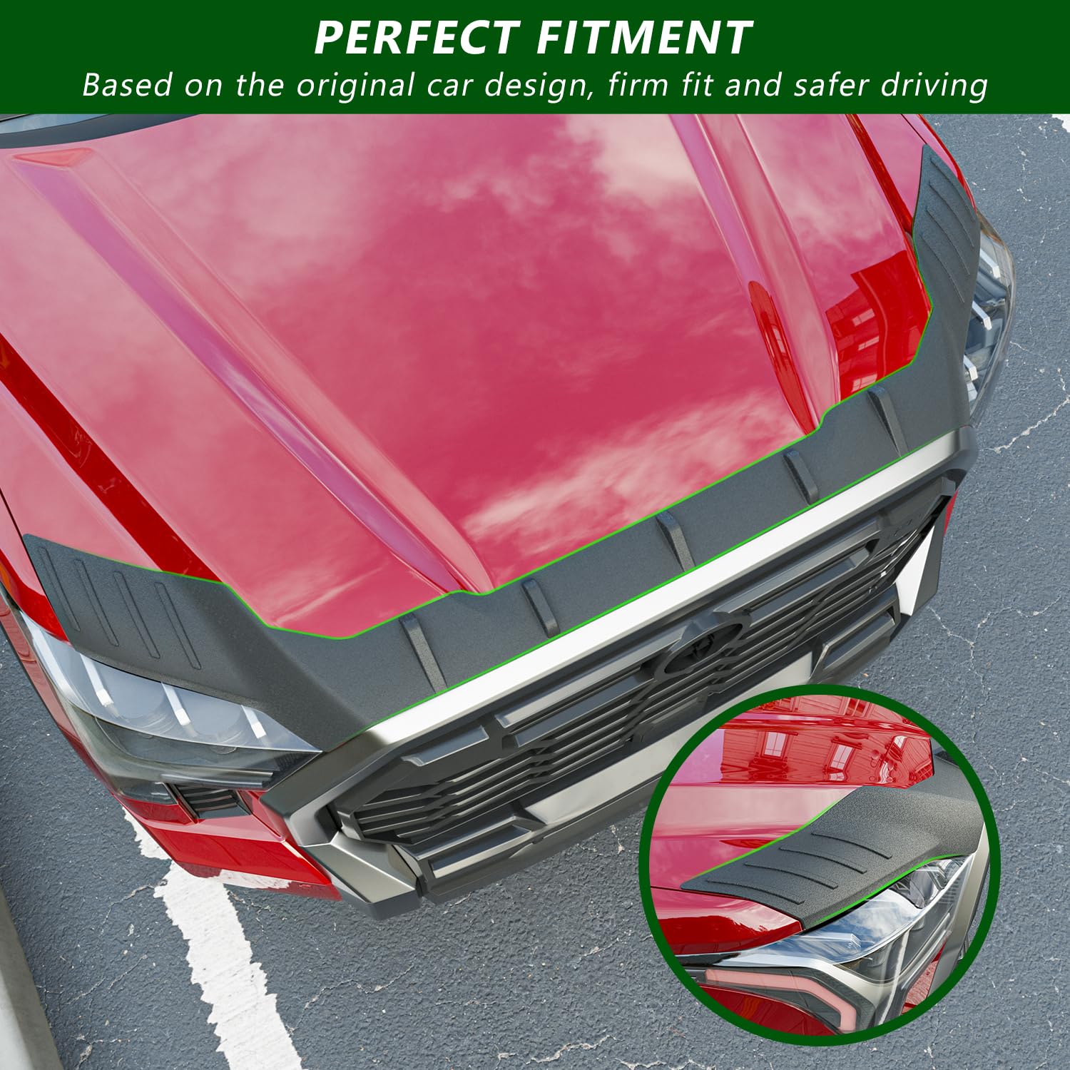 xipoqix Hood Protector Compatible with 2022-2025 Toyota Tundra 2023-2025 Sequoia Hood Shield Hood Deflector Replacement for 22-2