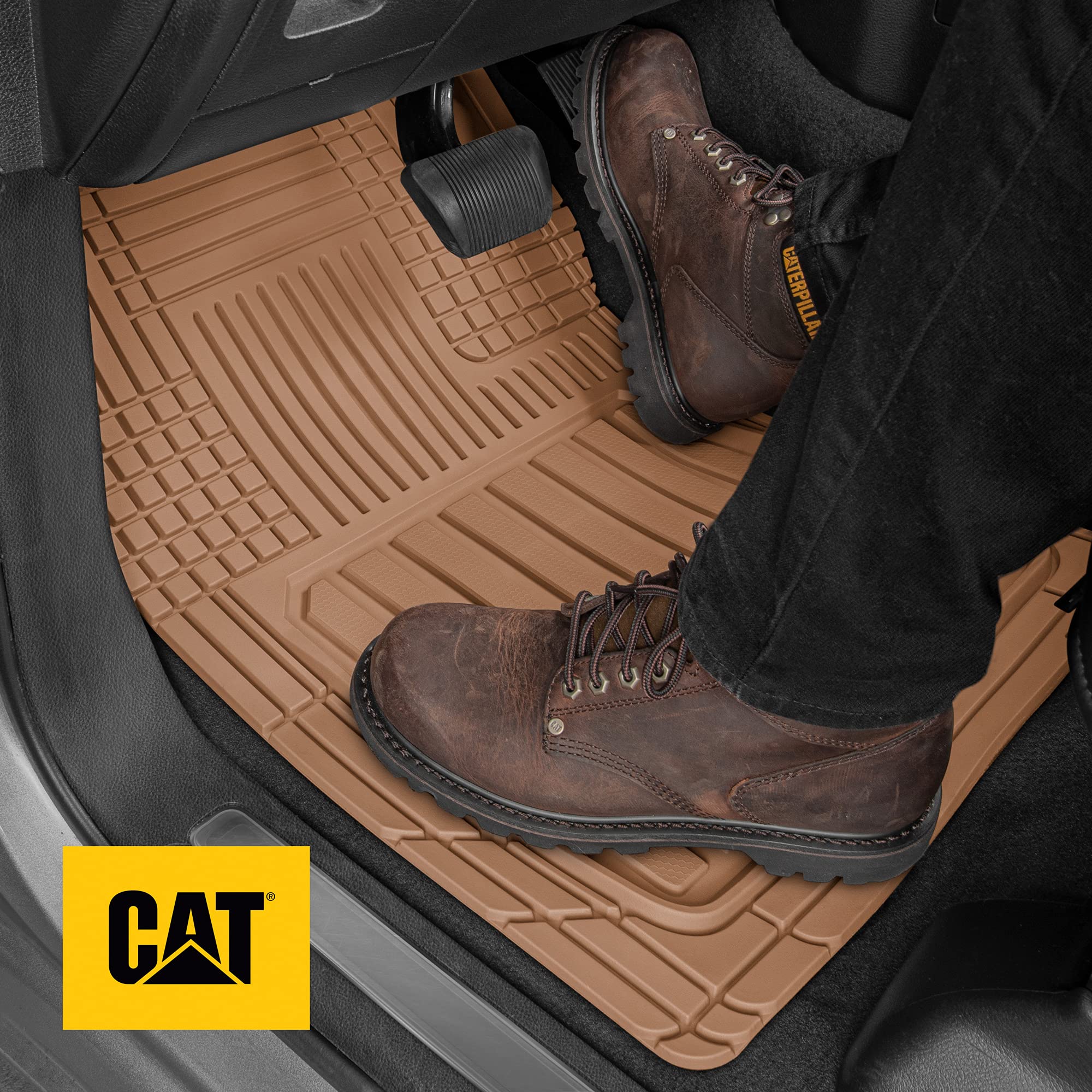 Cat Toughliner Rubber Car Floor Mats For Auto Truck Suv & Van, Full Custom Trim To Fit Liners, Advanced Performance Heavy Duty O