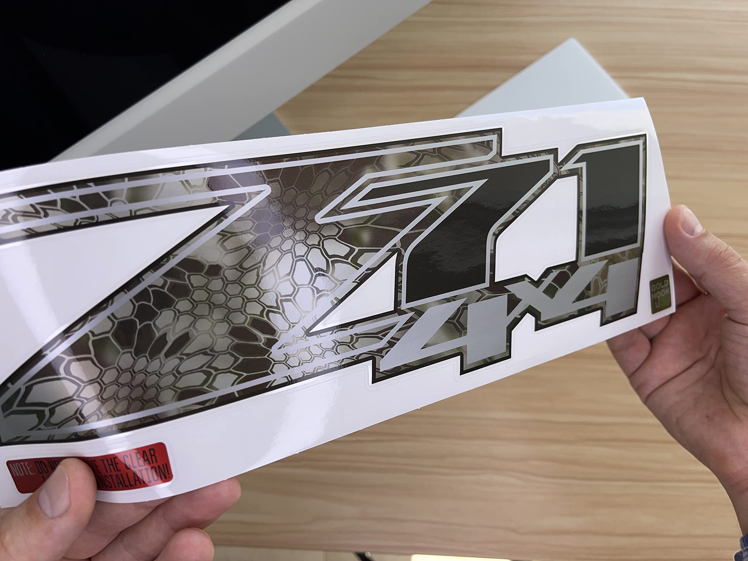 Chevy Silverado Z71 4X4 Decals Stickers (Dimensions 12.5'' X 4'') - F (2007-2013) Bed Side 1500 2500 Hd (Set Of 2) (Kryptek Glos