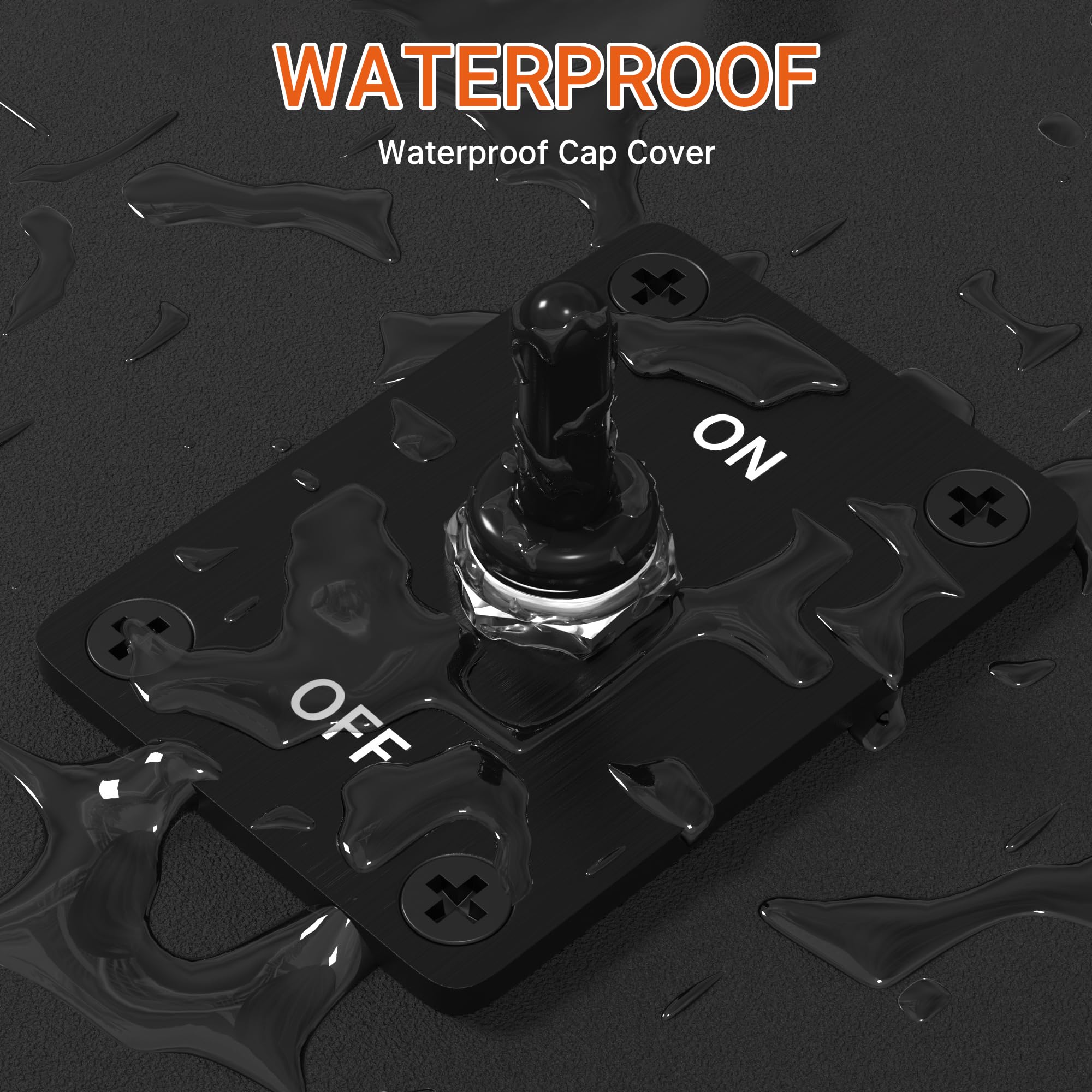 RVBOATPAT Heavy Duty Waterproof Toggle Switch 12V DC 30A 2 Pin SPST ON/Off Toggle Switch with Mounting Panel for Marine Boat Aut