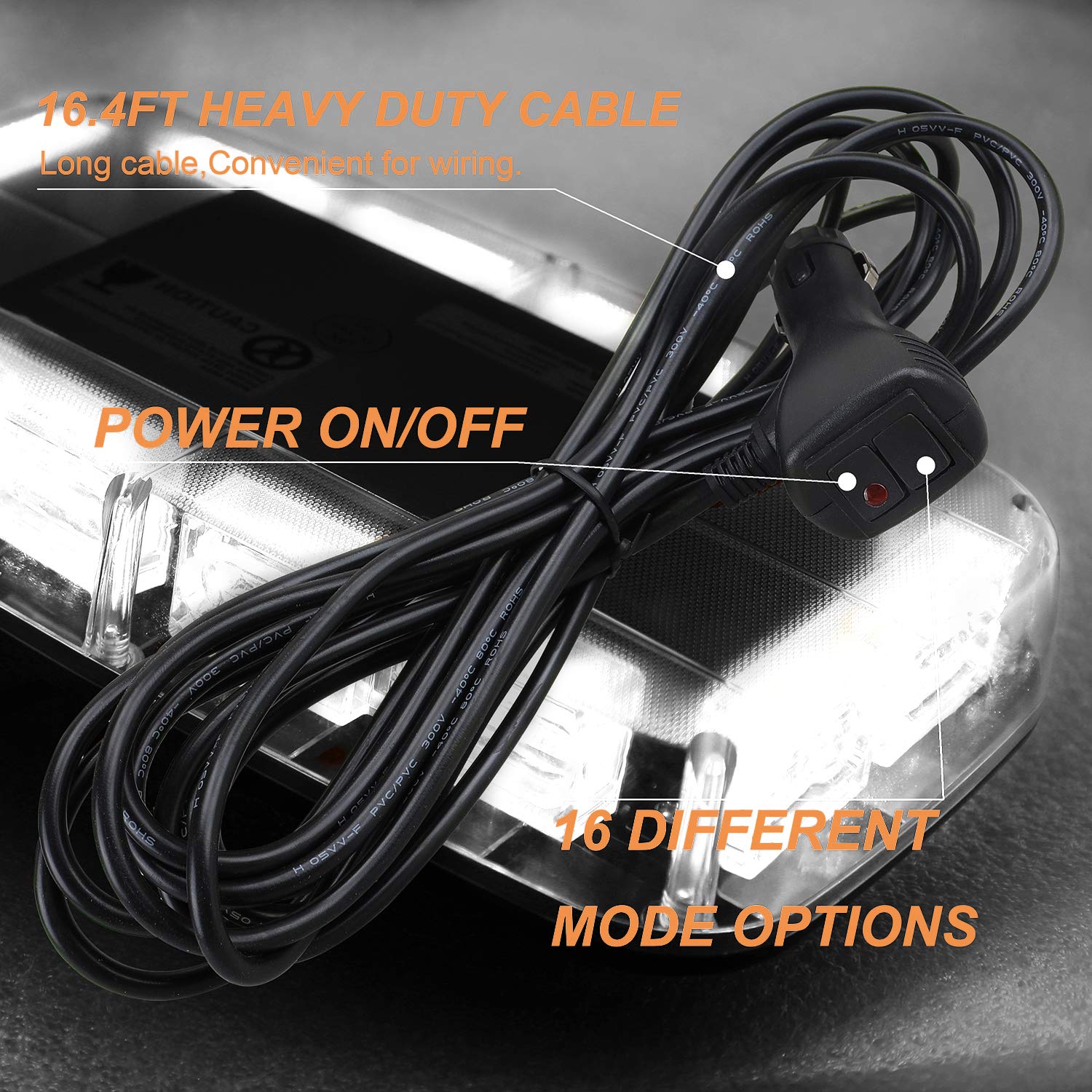 Aspl 48Led Roof Top Strobe Lights, High Visibility Emergency Safety Warning Led Mini Strobe Light Bar With Magnetic Base For 12-