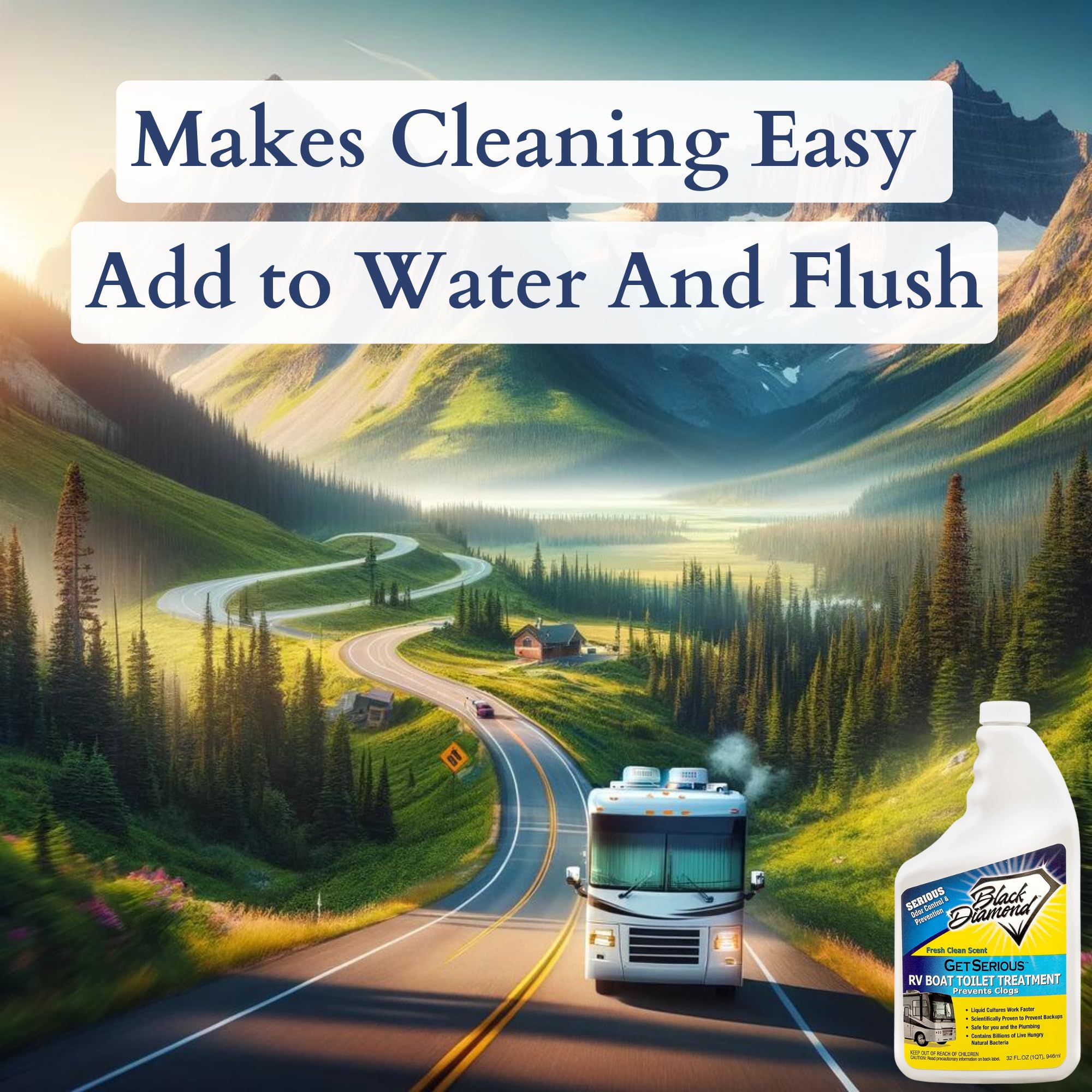 Get Serious Rv, Boat, Camper Chemical Toilet Holding Tank Treatment And Deodorizer. Works Faster Than Tablets Or Packs In Grey A