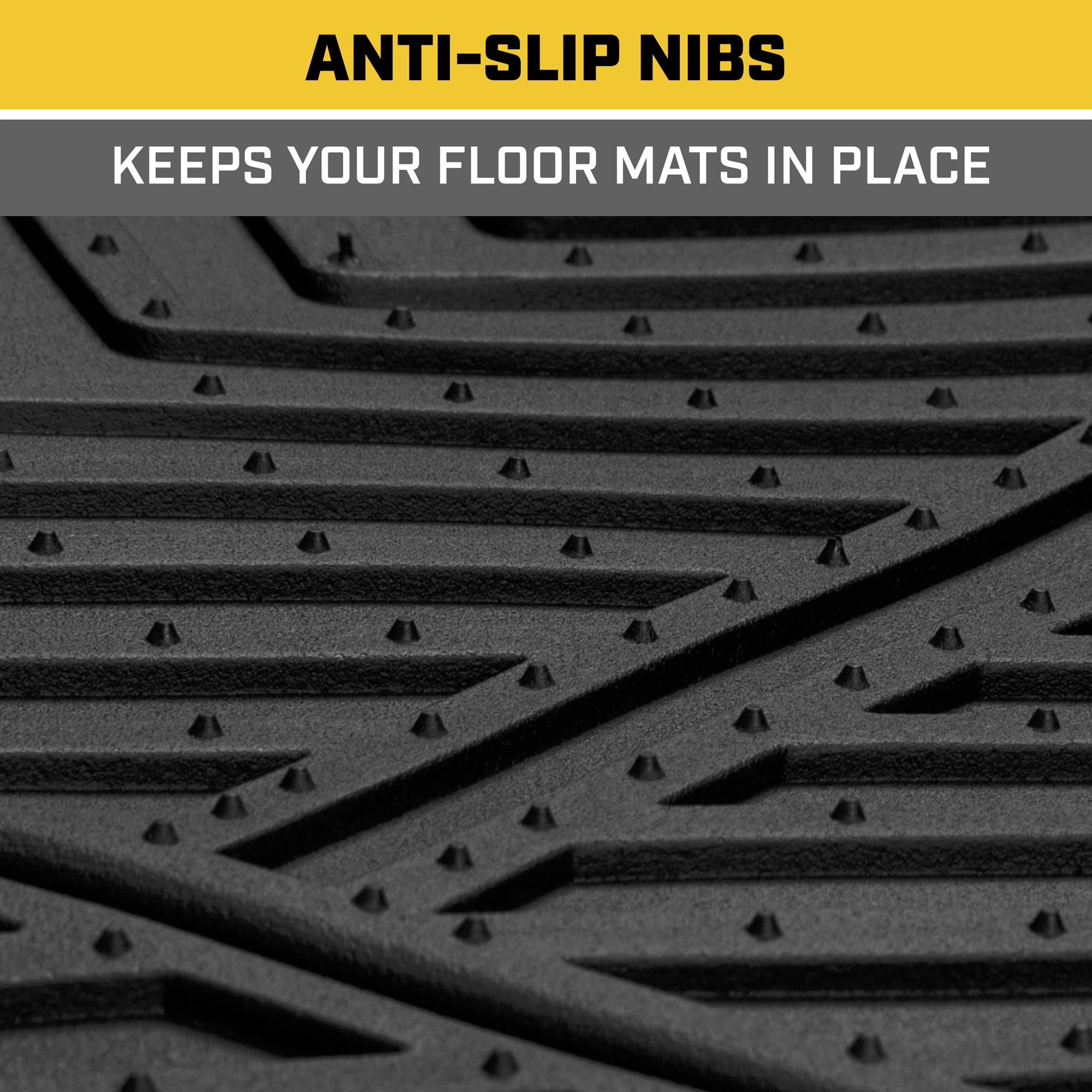 Cat Detachable Deep Dish Car Floor Mats for Auto Rubber w/ Removable Carpet Liner - Easy-Clean Automotive Floor Liners Heavy Dut