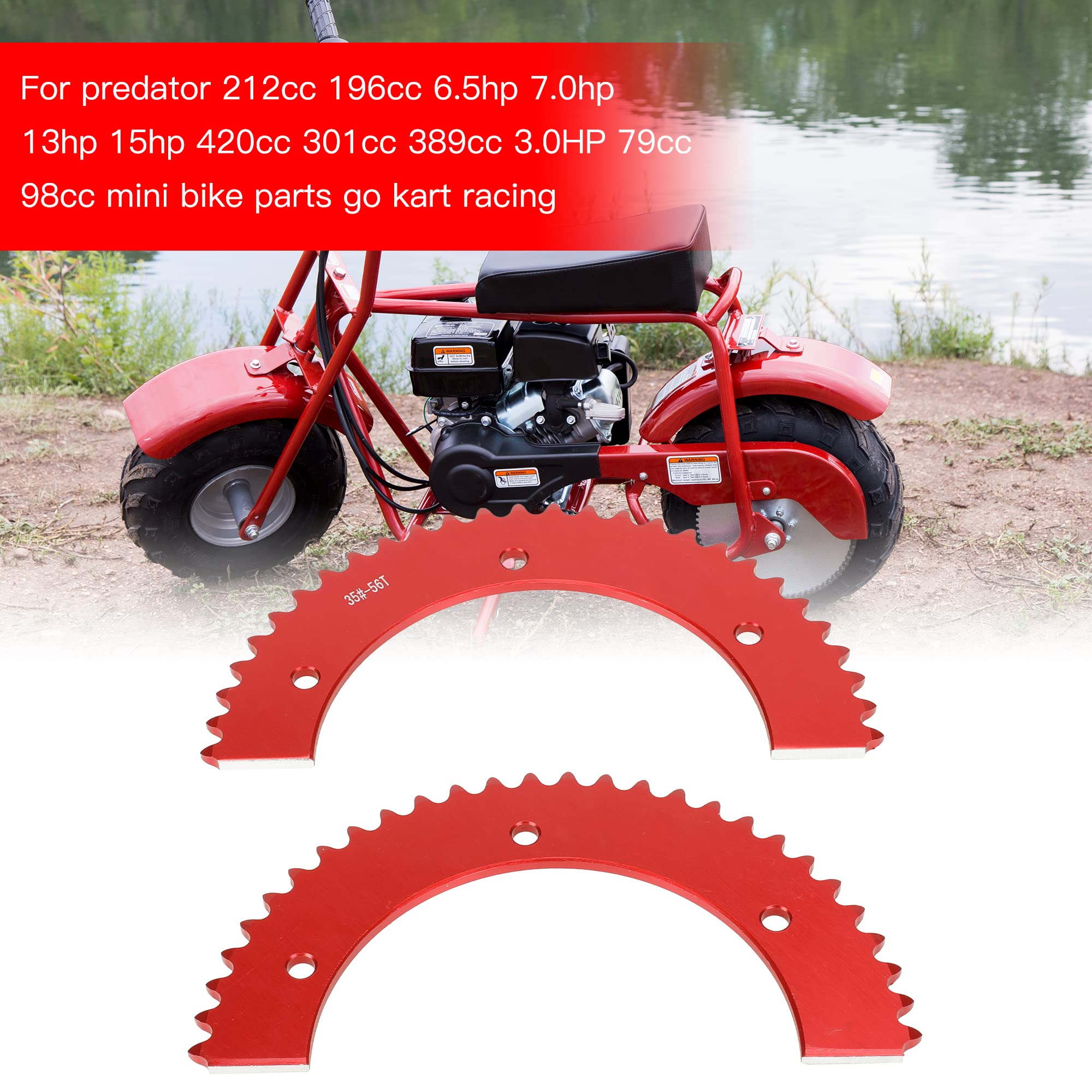 Grehua #35 Chain 56 Tooth Split Sprocket For Predator 212Cc 196Cc 6.5Hp 7.0Hp Coleman Ct200U Bt200X Ct100U Trailmaster Mb200 Meg