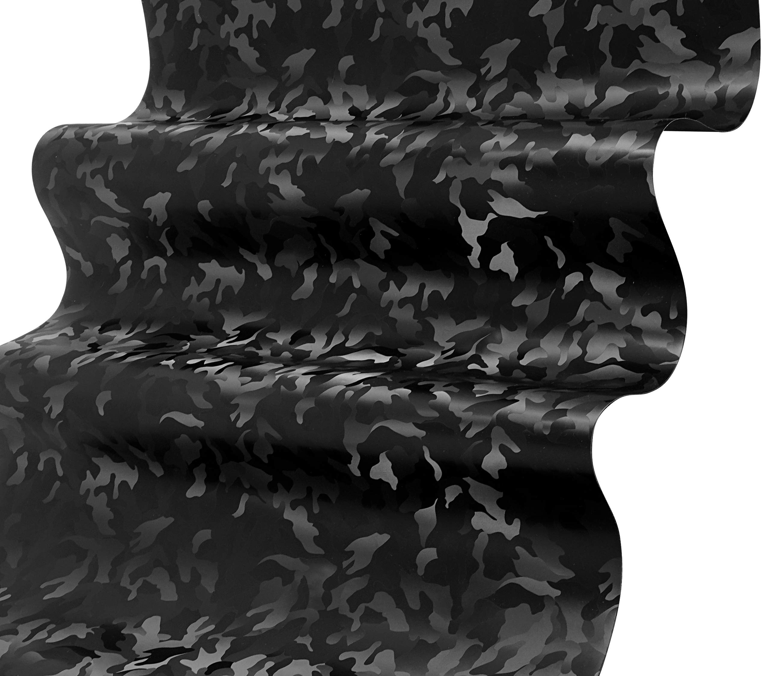 Vvivid+ Stealth Medium Pattern Camouflage Vinyl Wrap Roll (1Ft X 5Ft, Black)