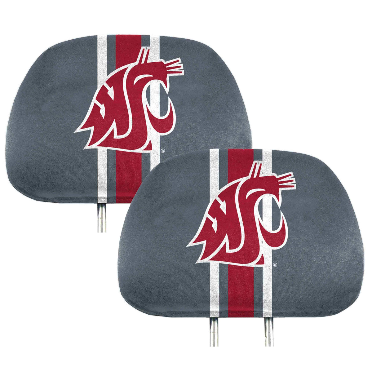 FANMATS 62079 Washington State Cougars Printed Head Rest Cover Set - 2 Pieces