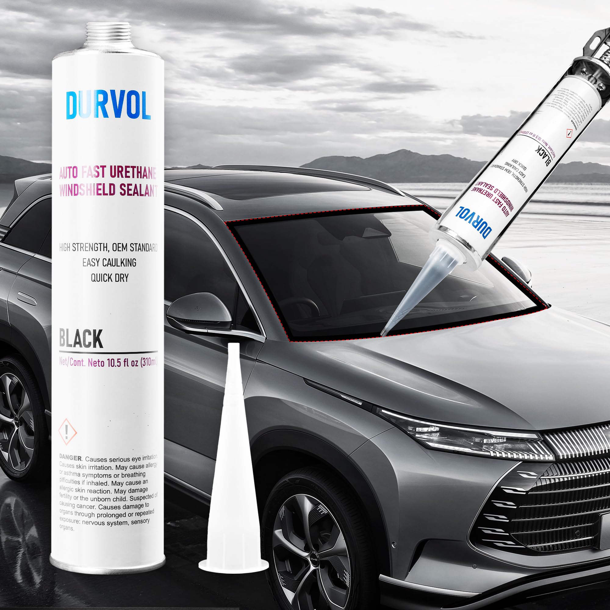 Durvol Auto Glass Urethane Windshield Adhesive Sealant Pack Of 4 Black