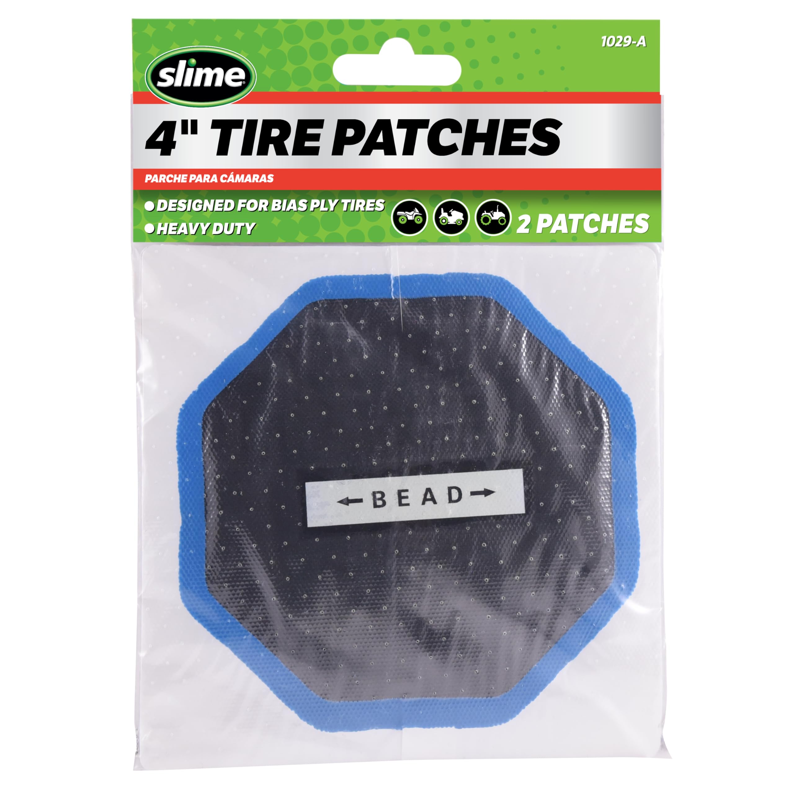 Slime 1029-A Tire Puncture Patch, Heavy Duty, Bias Ply, 4'' Pack Of 2