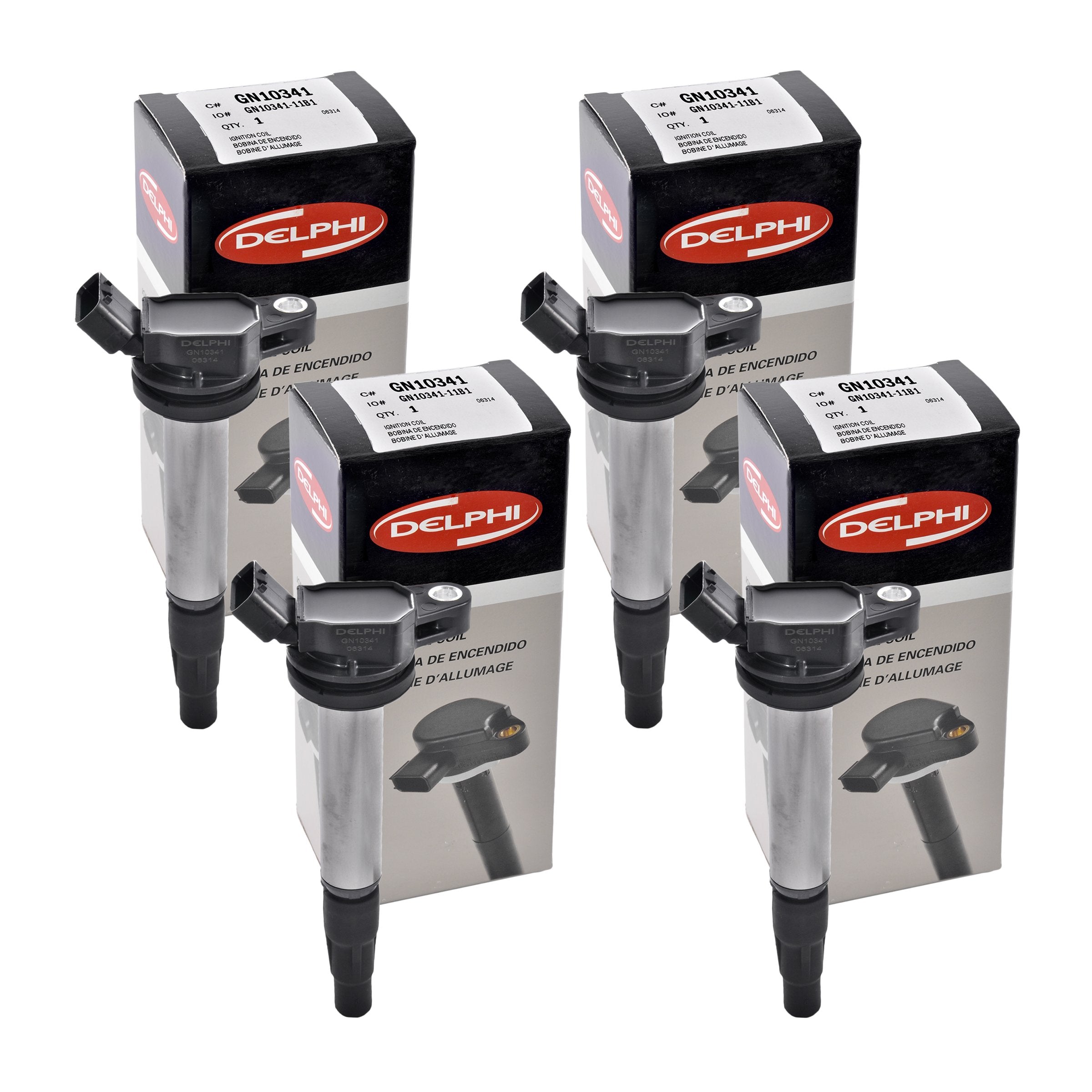 Set Of 4 Delphi Gn10341 Igntion Coils