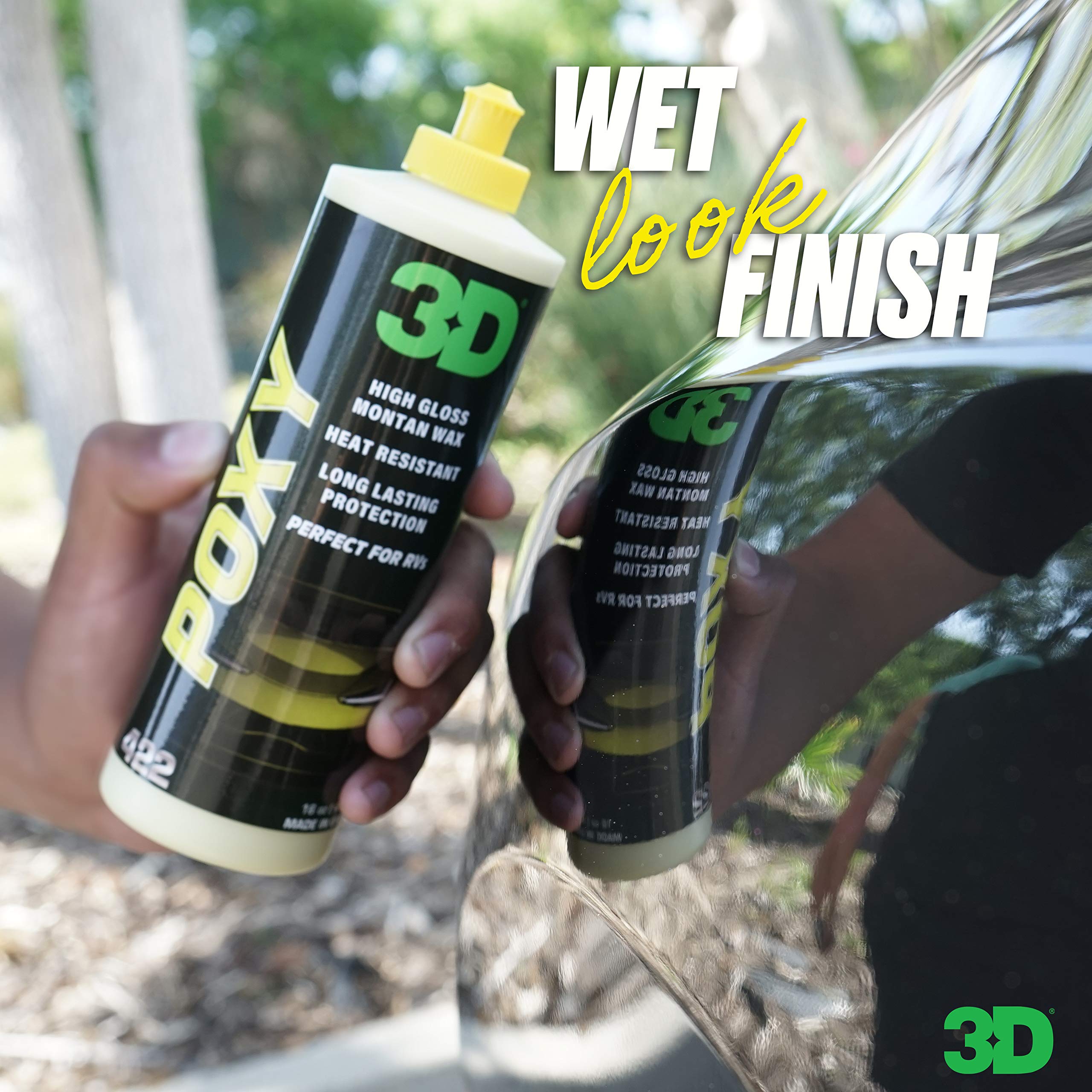 3D Poxy Montan Butter Car Wax - 16Oz - High Gloss, Non-Staining Car Wax Sealant With Long Lasting Protection - For Cars, Rvs, And Boats - Silky Soft Feel, Deep Shine, Wet Look