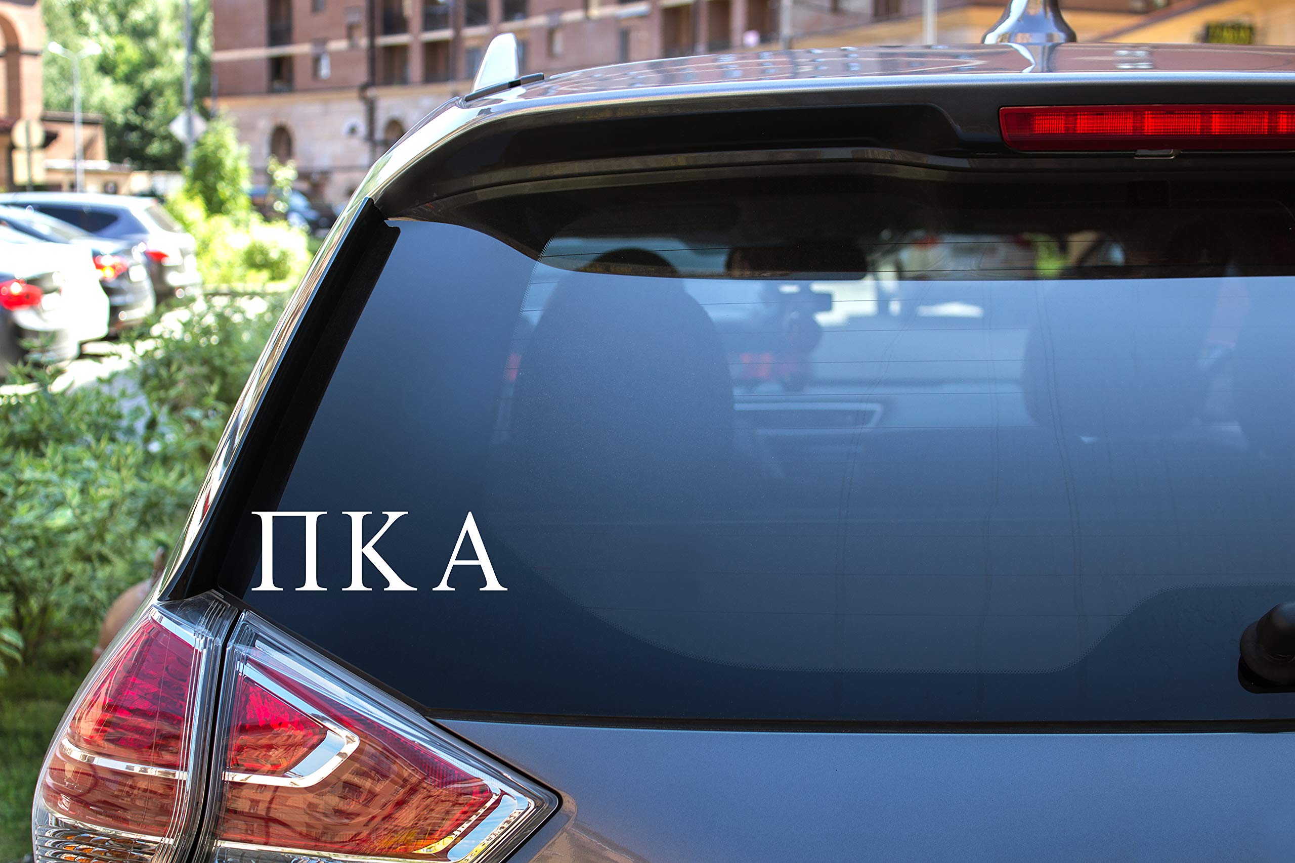 Pro-Graphx Pi Kappa Alpha Greek Sorority Sticker Decal, 2.5 Inches Tall, White