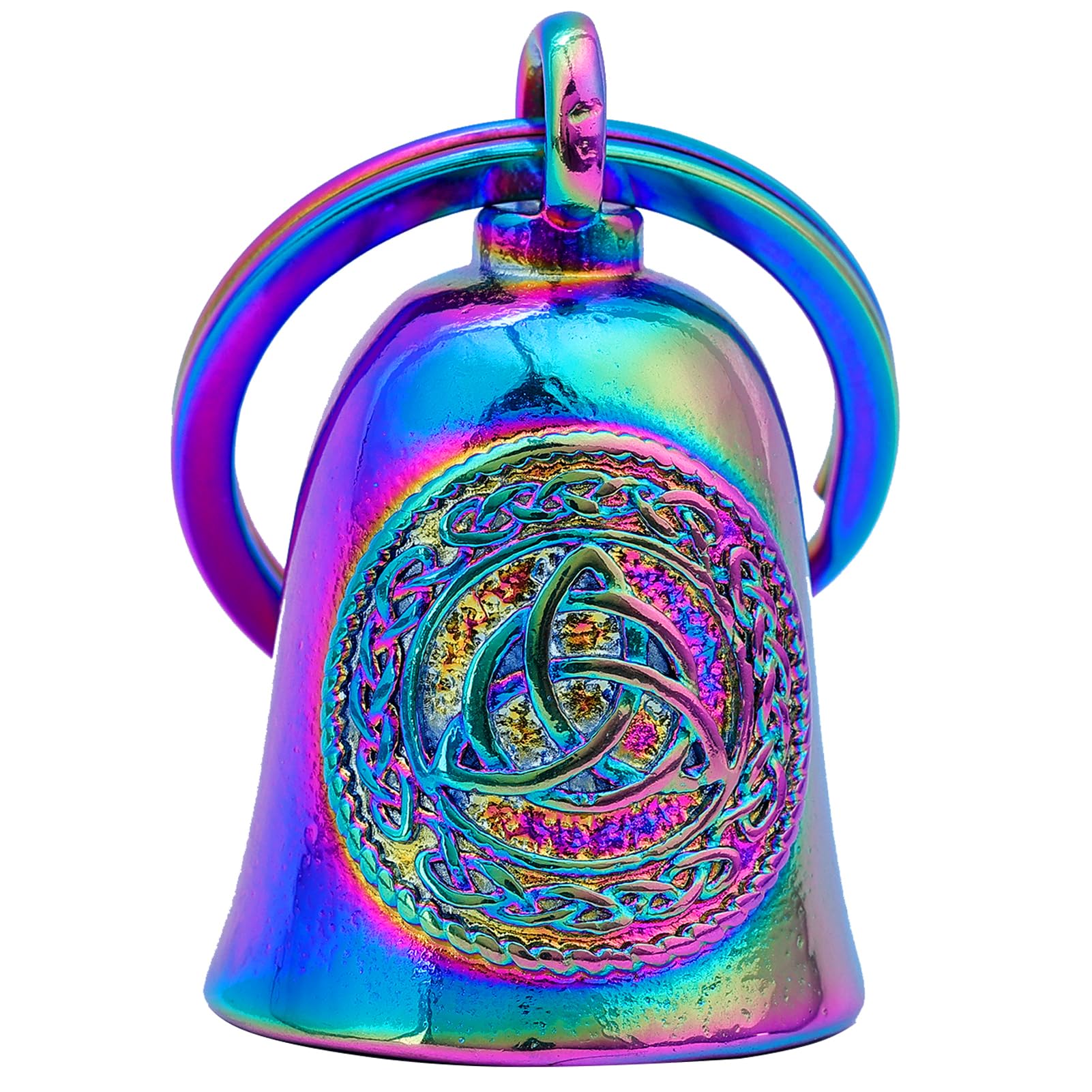 AilRabbit Motorcycle Celtic Bell - Motorcycle Key Chain The Evil Road Spirits of The Road Will be trapped in The Bell (rainbow)