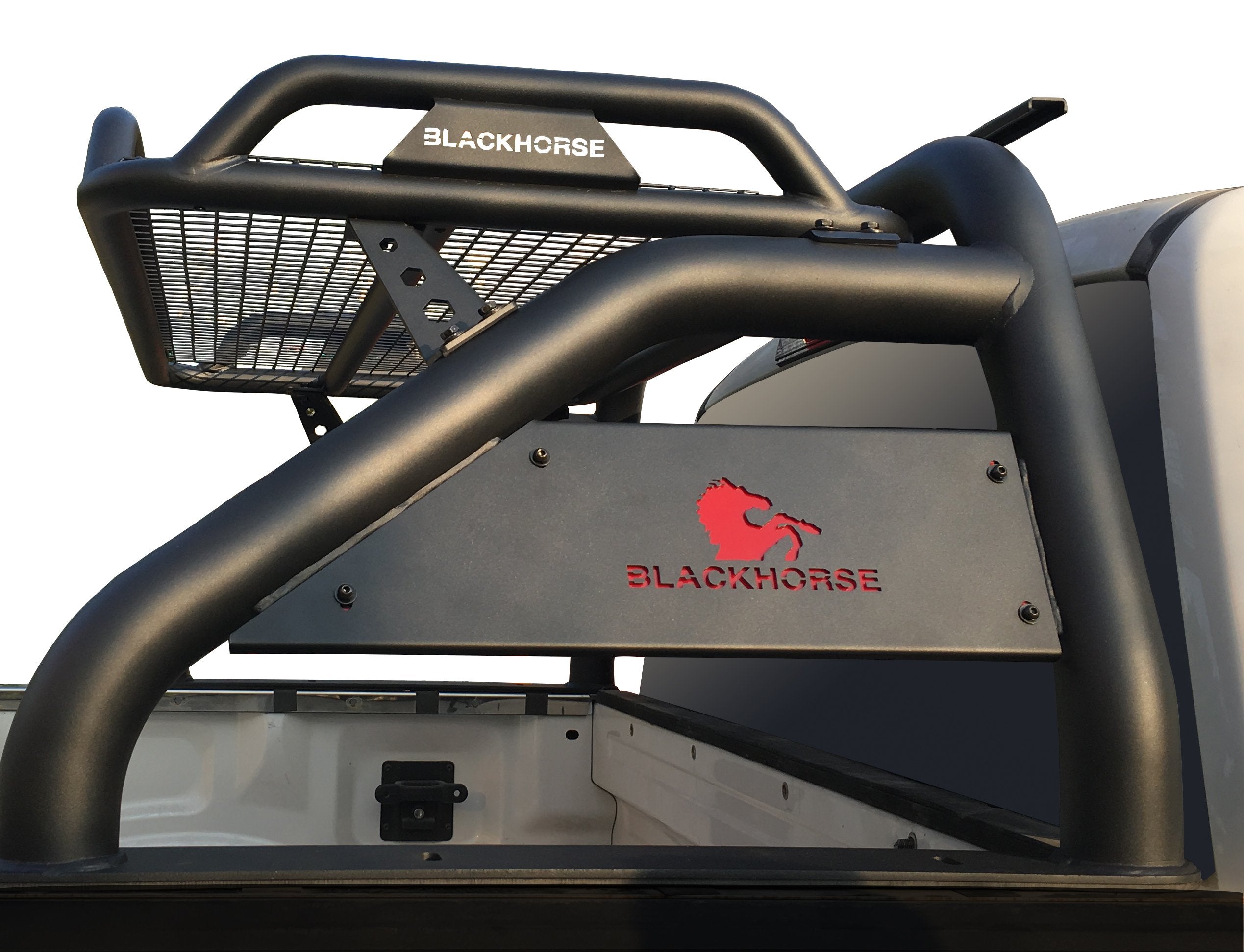 Black Horse Atlas Roll Bar Black Compatible With 17-23 Titan/Xd|11-23 Ram 2500/3500|19-23 Ram 1500|00-23 Ford F-150|01-06 Silver