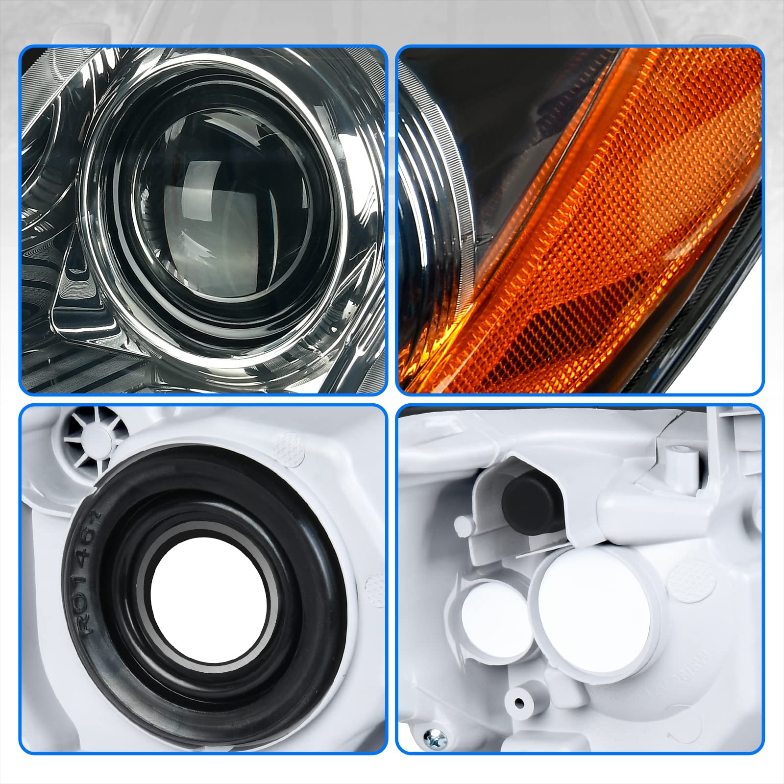 Dwvo Projector Headlight Assembly Compatible With 07 08 09 2007 2008 2009 Camry Not Fit Hybrid Model Chrome Housing Headlamp Wit