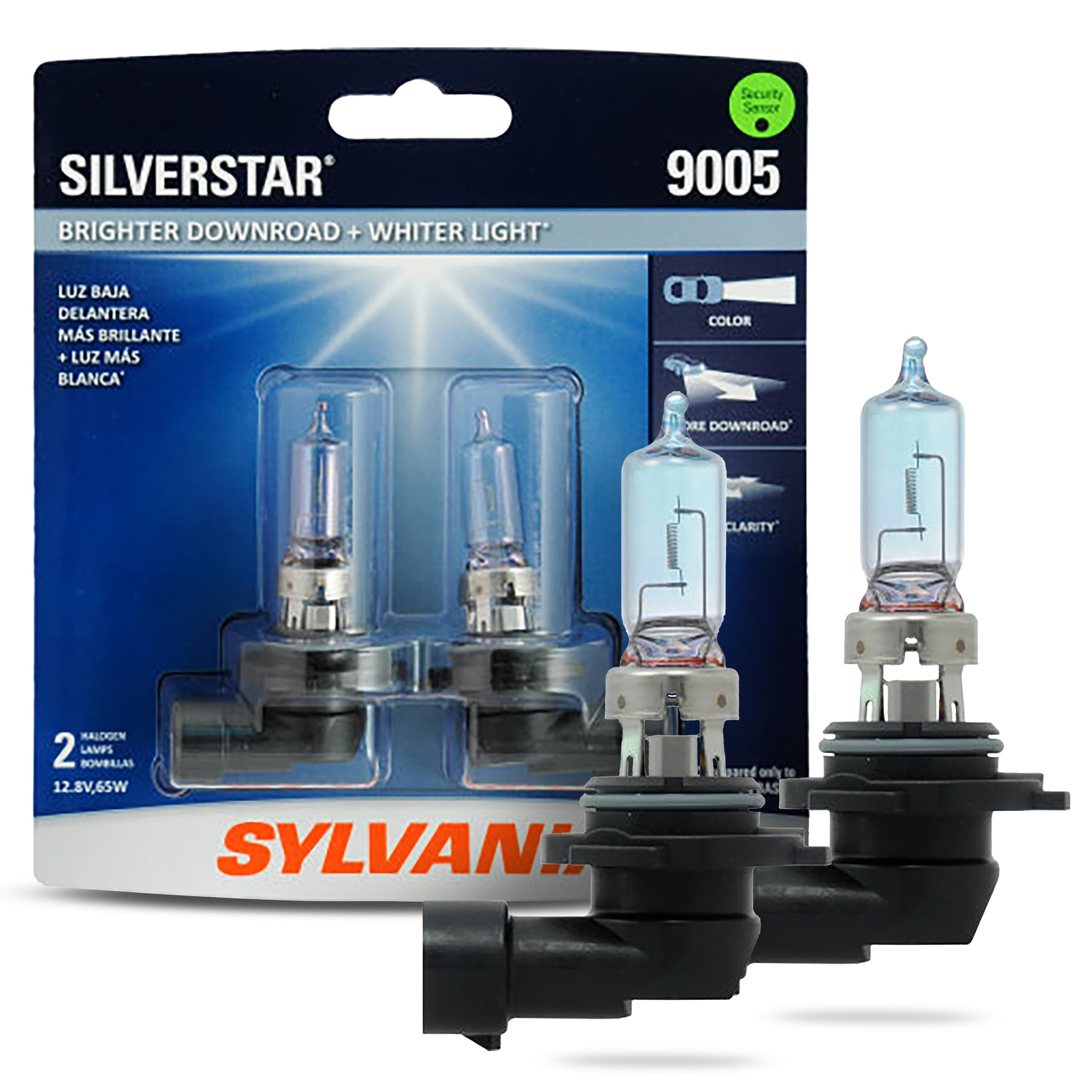 SYLVANIA - 9005 SilverStar - High Performance Halogen Headlight Bulb, High Beam, Low Beam and Fog Replacement Bulb, Brighter Dow