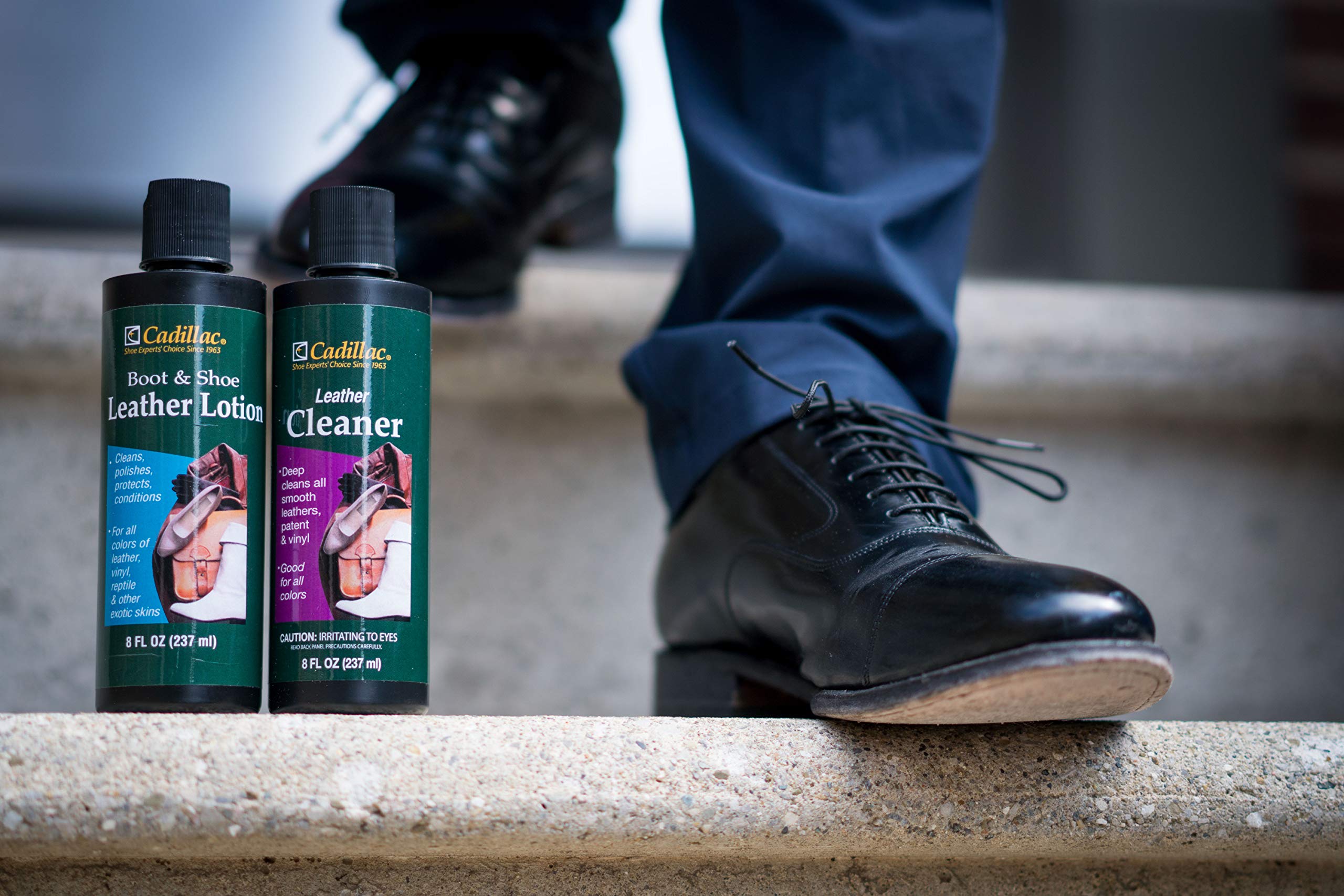 Cadillac Leather Cleaner - Great For Shoes, Boots, Handbags, Car Upholstery, Furniture- Removes Surface Dirt, Grime, Salt And Mo