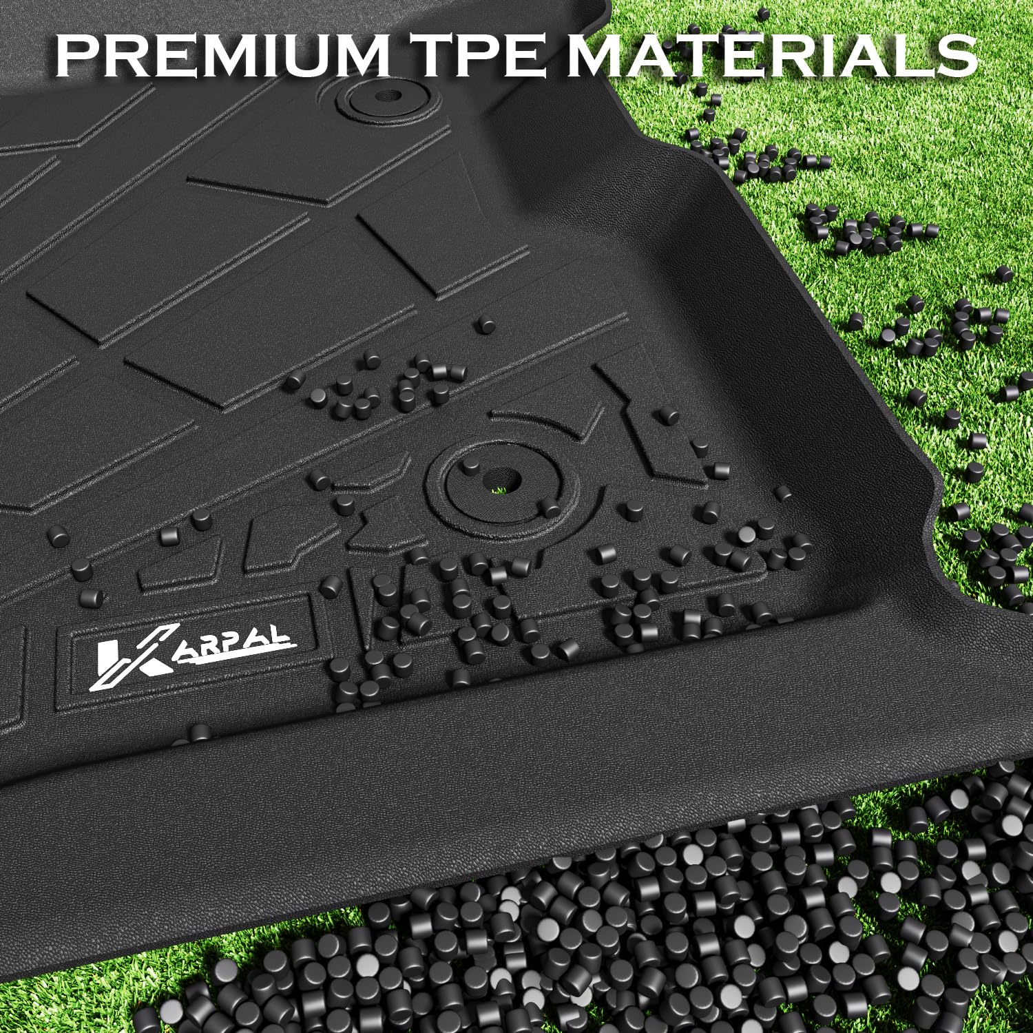 Karpal Floor Mats Fit 2015-2024 Ford F150 Supercrew Cab/ 2022-2024 F-150 Lightning Floor Liners (W/O Fold Flat Storage), Custom