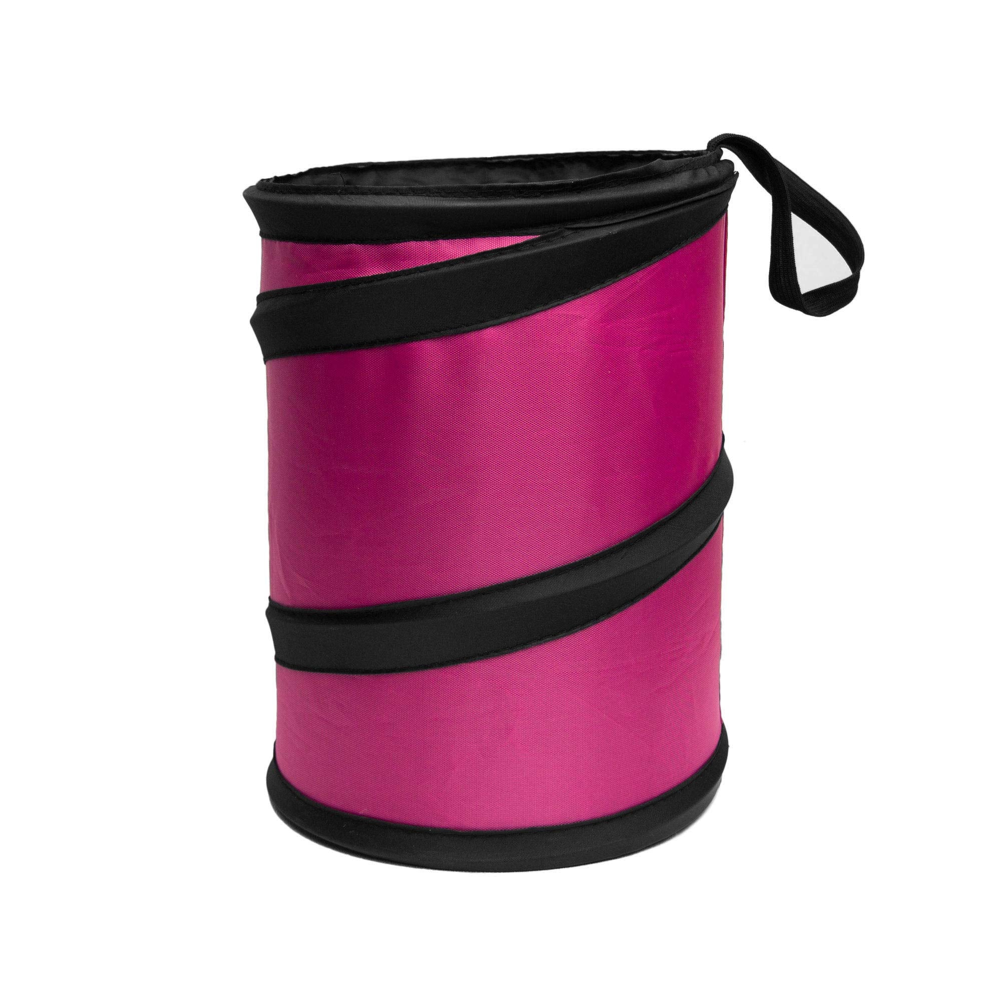 Fh Group Automotive Waterproof Portable Collapsible Small Trash Can Garbage Container Fits Most Cars, Suvs, And Trucks Pink