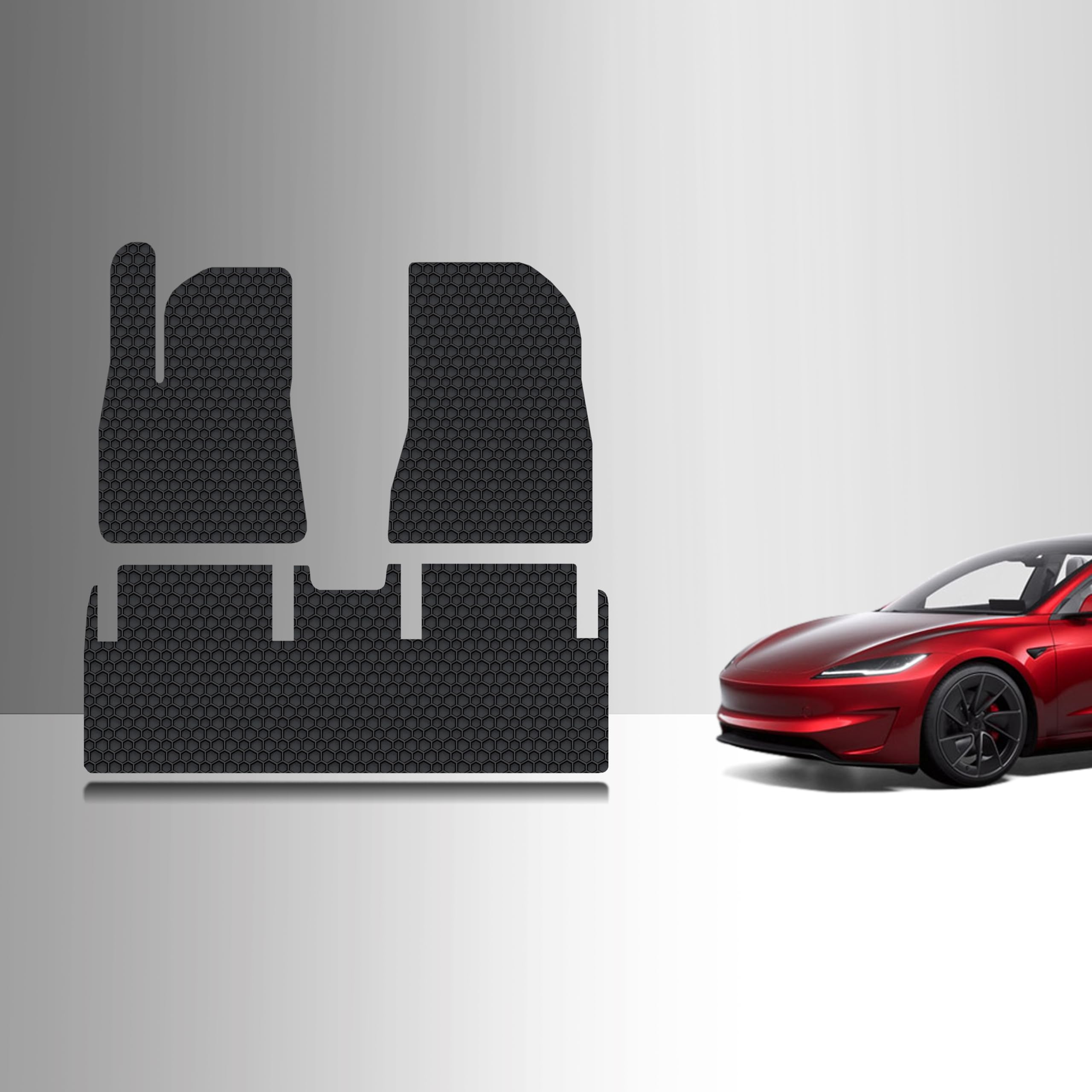 Toughpro Floor Mats Accessories Set (Front Row + 2Nd Row) For Tesla Model 3 Highland All Weather Heavy Duty (Made In Usa) Black