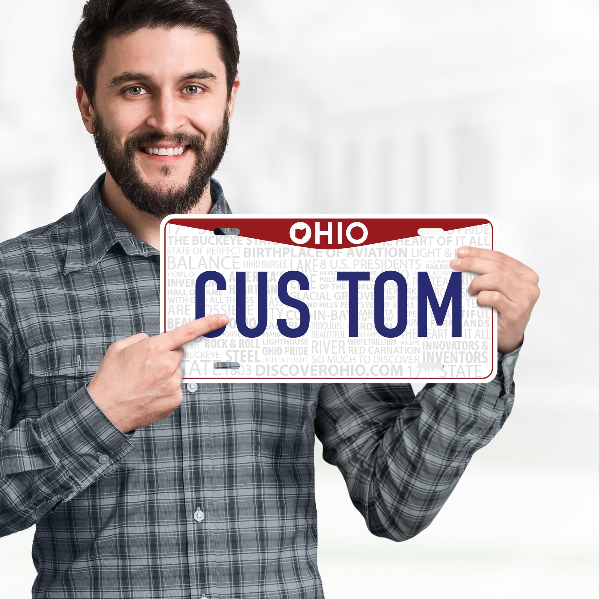 Custom Ohio License Plate, Personalized License Plates For Car, 6X12 Inch, Rust-Free Fade Resistant Aluminum, Usa Made By My Sig