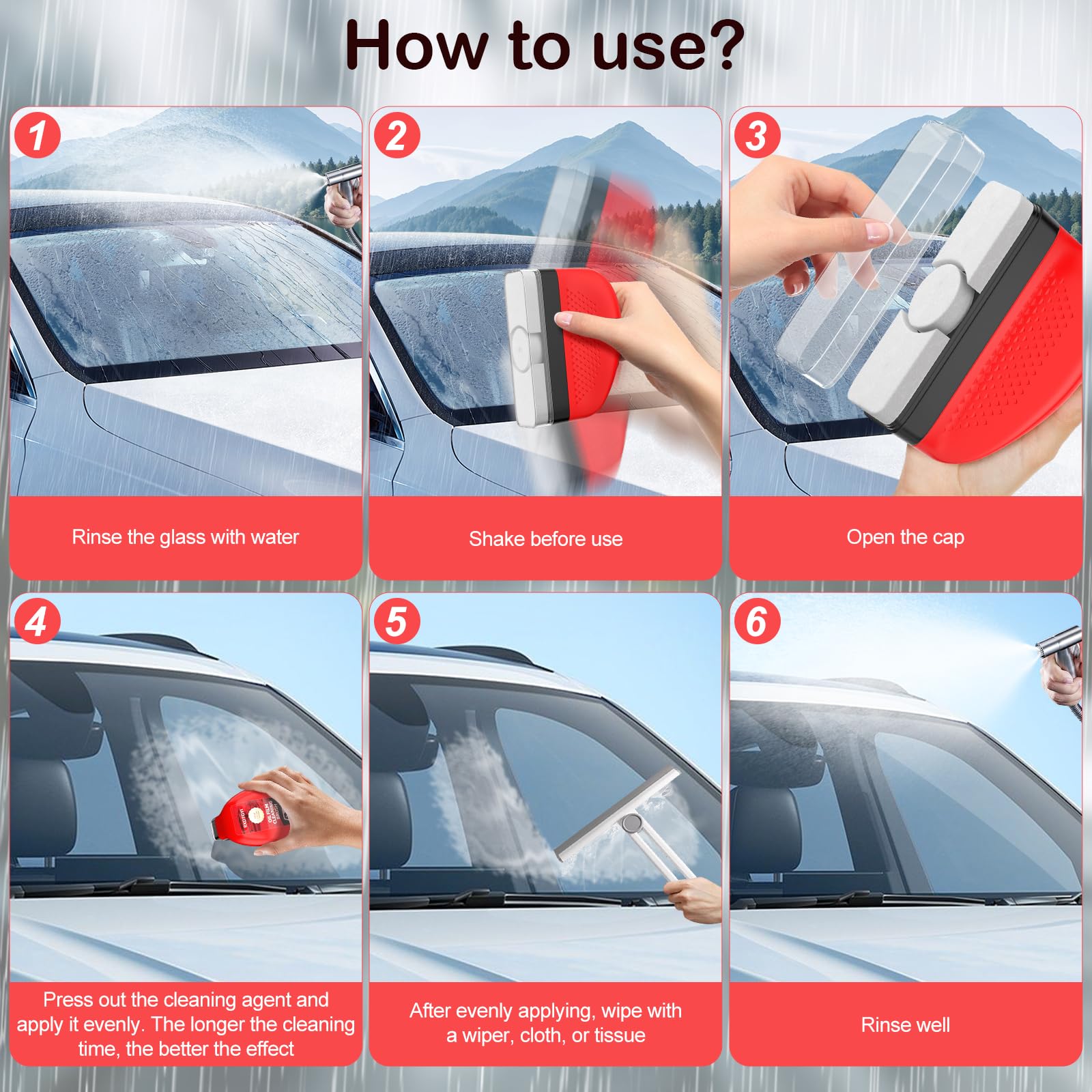 RXDTGYI Automotive Oil Film Cleaning Brush, Car Glass Oil Film Cleaner, Car Windshield Oil Film Cleaner, Prevents Rain And Fog C