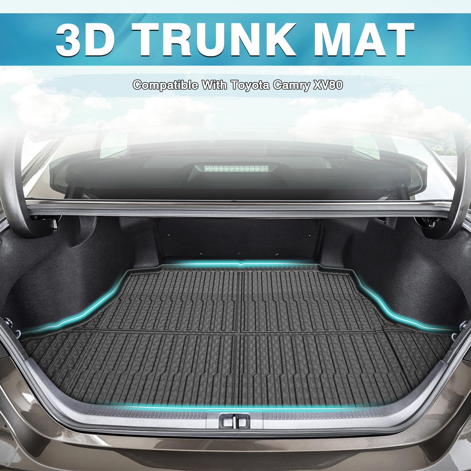 Mixsuper Custom Fit Cargo Liner For 2012-2017 Toyota Prius V, All Weather Rear Cargo Mat Trunk Liners Tray Black