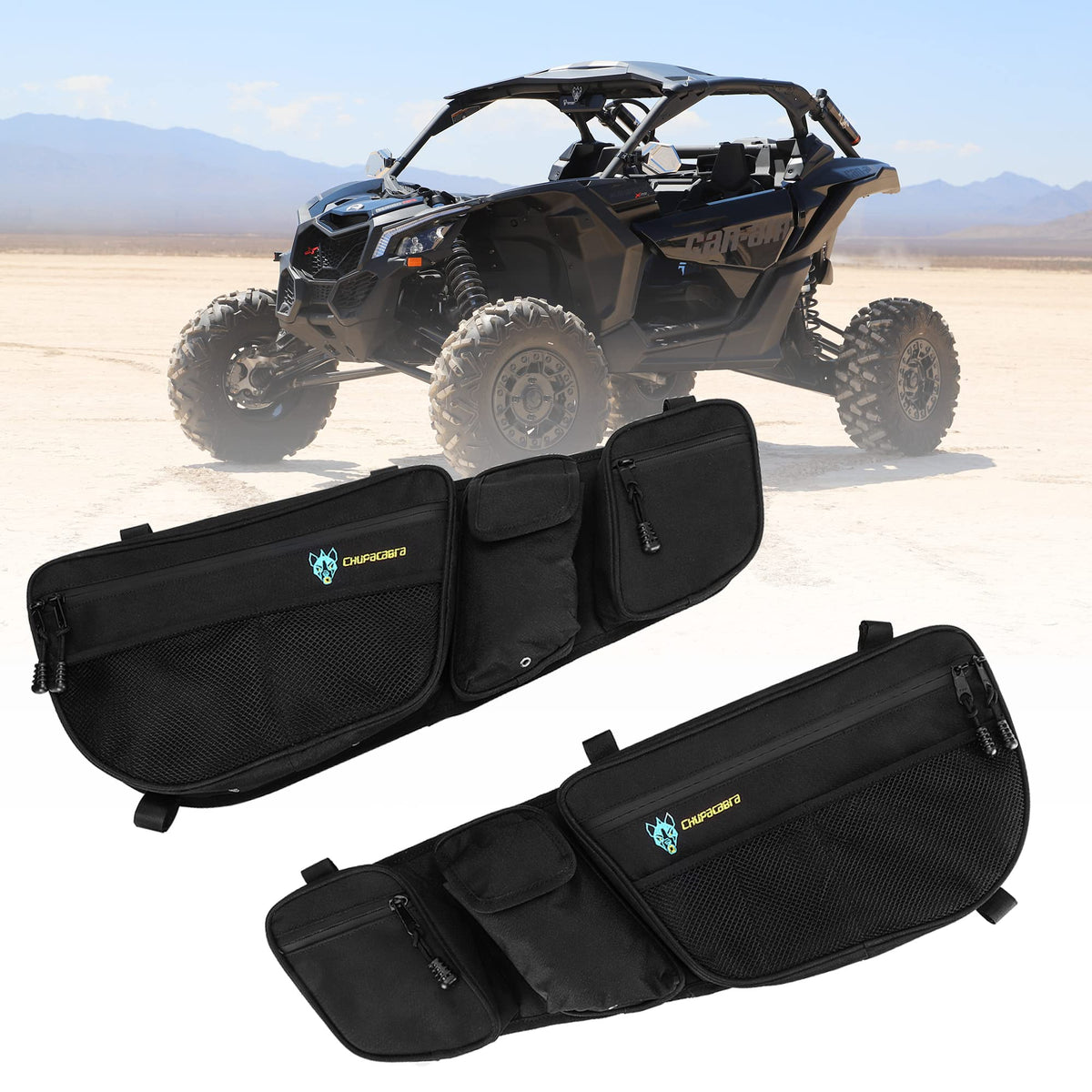 Chupacabra Offroad X3 Front Door Bags - Can Am Maverick X3 MAX Turbo R X DS RS RR XMR XRC 2017 2017-2022 Door Storage Bags (Driv