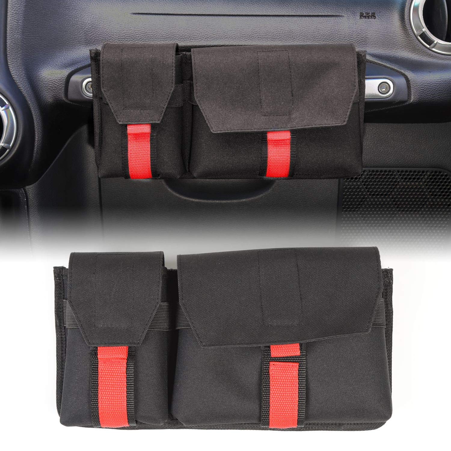RTTCZ Passenger Grab Handles Storage Organizer,2 in 1 Pocket MultiPurpose Storage Bag for Phone,Sunglasses,Tools.Waterproof In