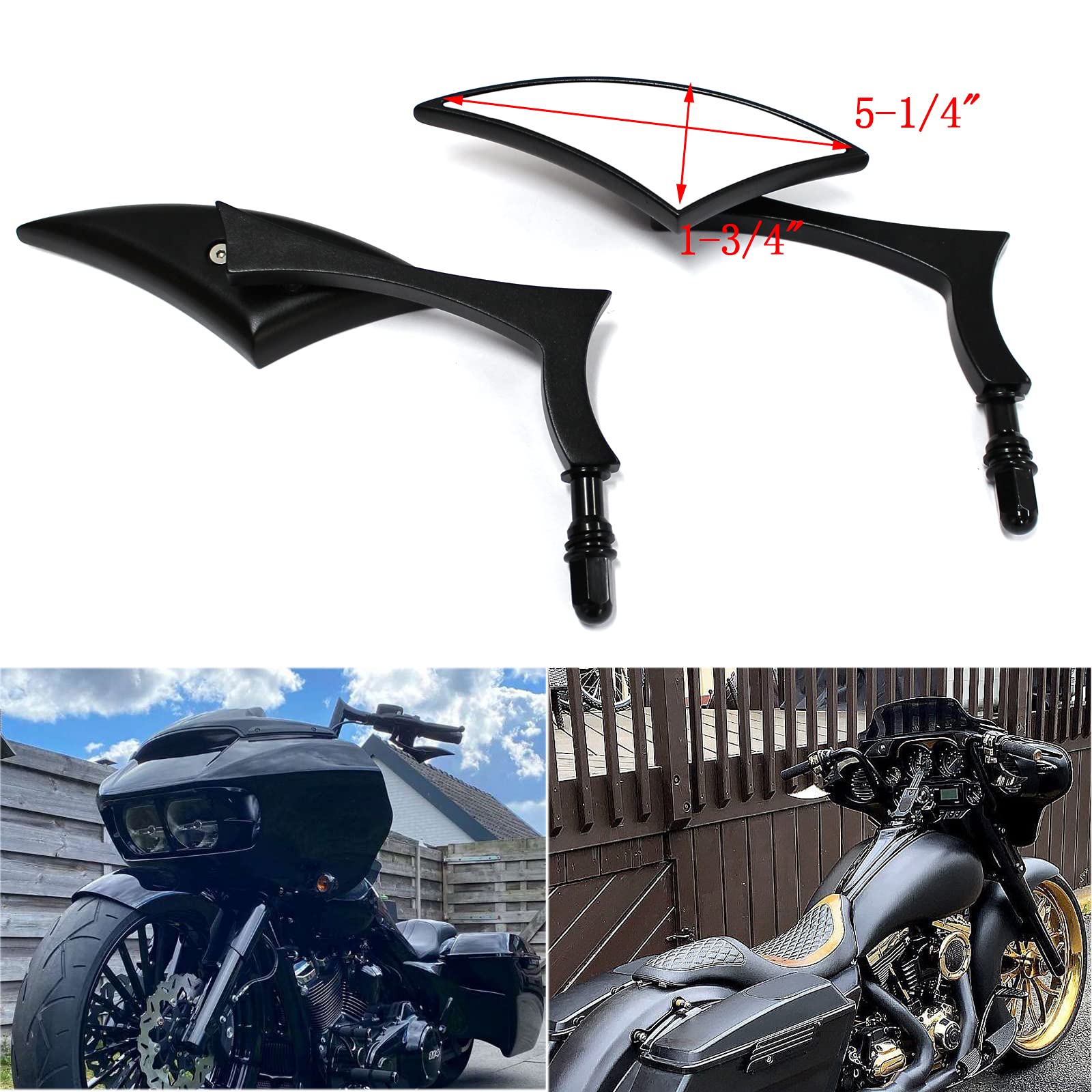 Black Motorcycle Sportster Mirrors For Harley Road King Street Electra Glide Road Glide Dyna Softail Rearview 1982-2018 2019 2020