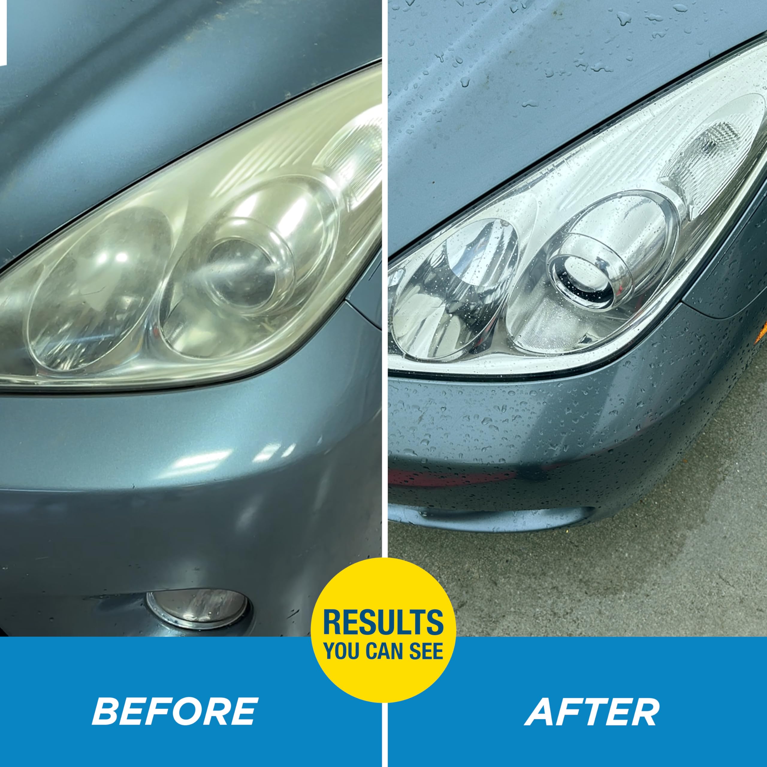 Rain-X 610200 2-Step Headlight Restorer Kit, Restores Clarity Of Headlights Preventing Oxidation & Discoloration, Quick & Effect