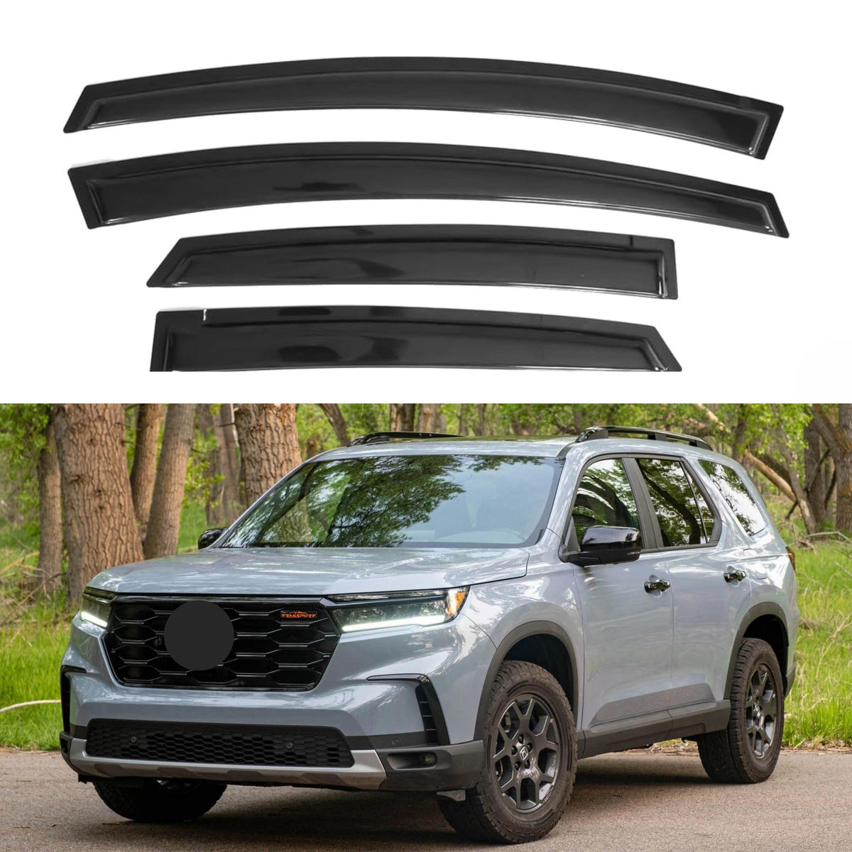 Ig Window Visor For Honda Pilot 2023-2024, Rain Guard Tape-On Extra Durable Sun Wind Side Vent Window Deflector, 2023 2024