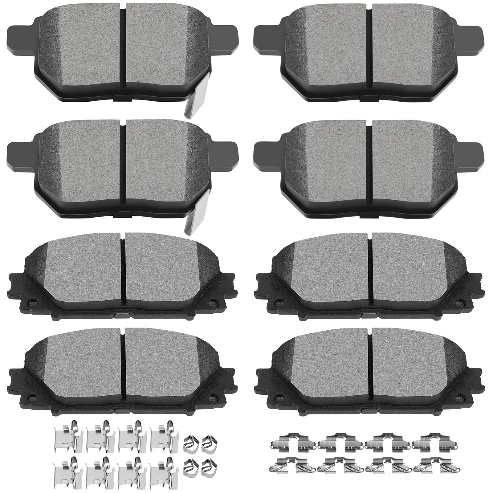 Ceramic Pads Kits, D1184 D1354 Scitoo 8Pcs Front Rear Brakes Pads Set Fit For Pontiac Vibe 2009-2010,For Scion Xb 2008-2015,For