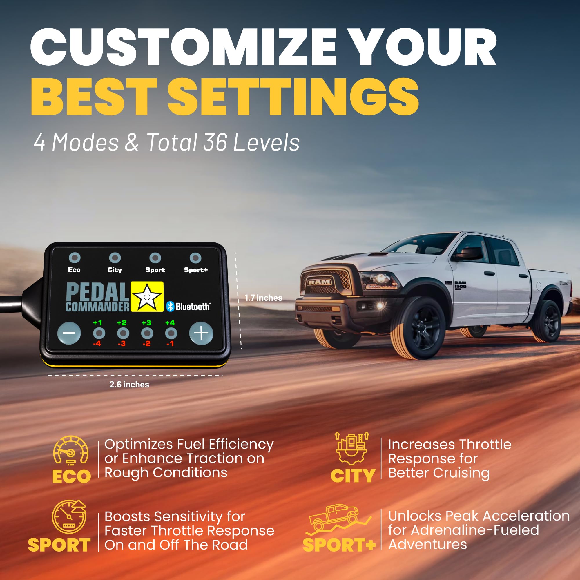 Pedal Commander For Ram 1500 Classic 2019-2024 Throttle Response Controller Fits: 4Th Gen Only, Fits Express, Tradesman, Warlock