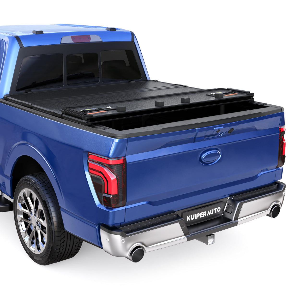 Kuiperauto Hard Quad Truck Bed Tonneau Cover Compatible For 2015-2024 2025 Ford F150 F-150 Styleside (Not For Flareside) 5'5'' B