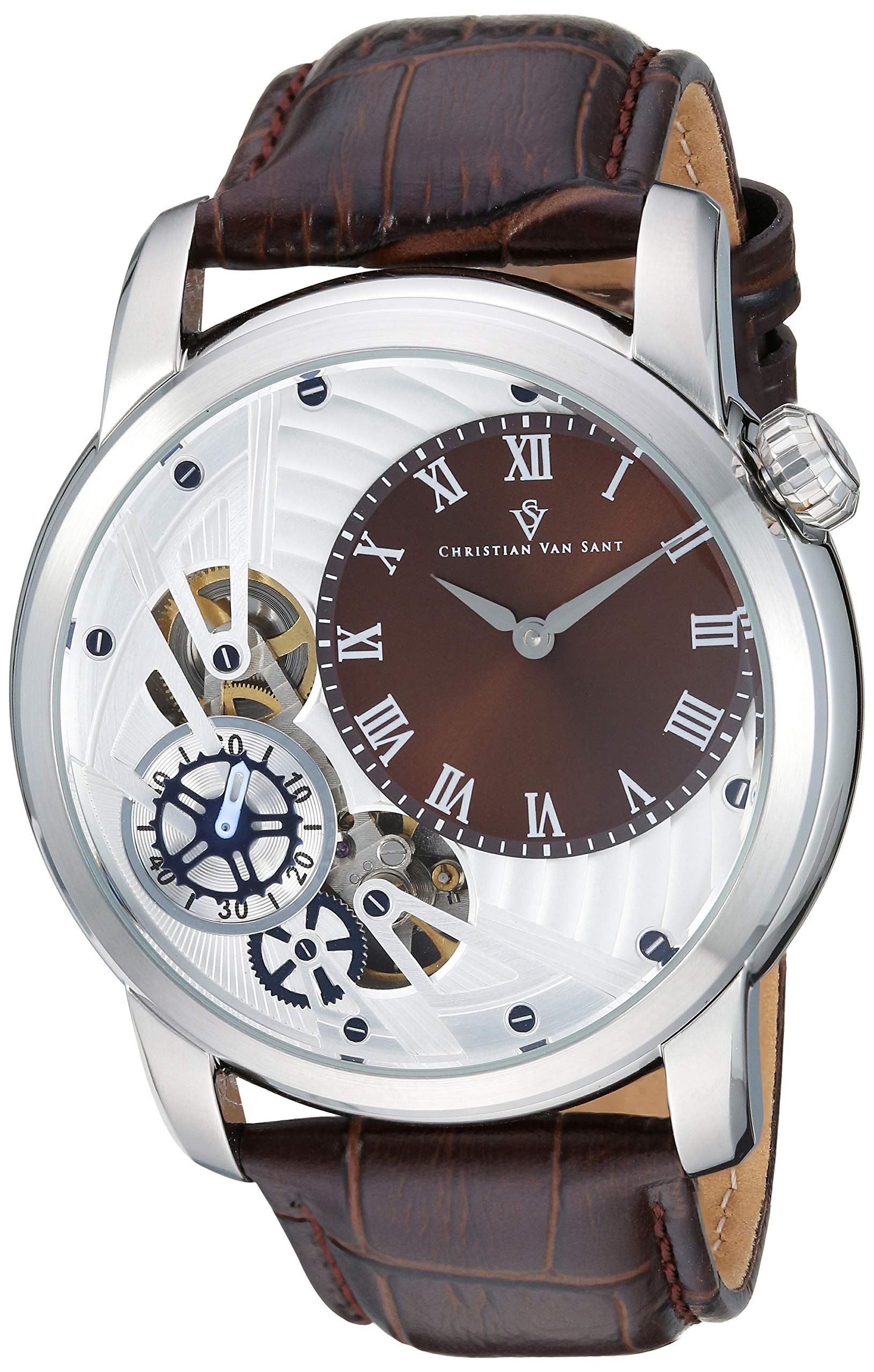 Christian Van Sant Men'S Sprocket Auto-Quartz - Brown - Quartz Watch