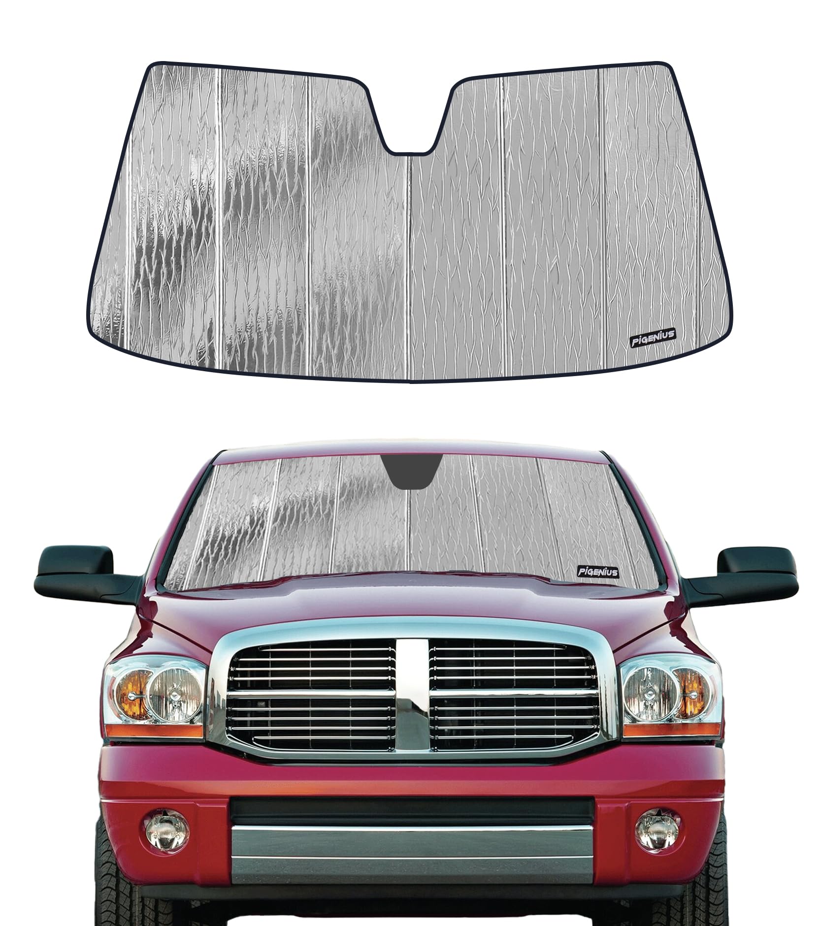 Pigenius Windshield Sun Shade For Dodge Ram 1500 2002-2008 Front Window Sunshade - Astraguard