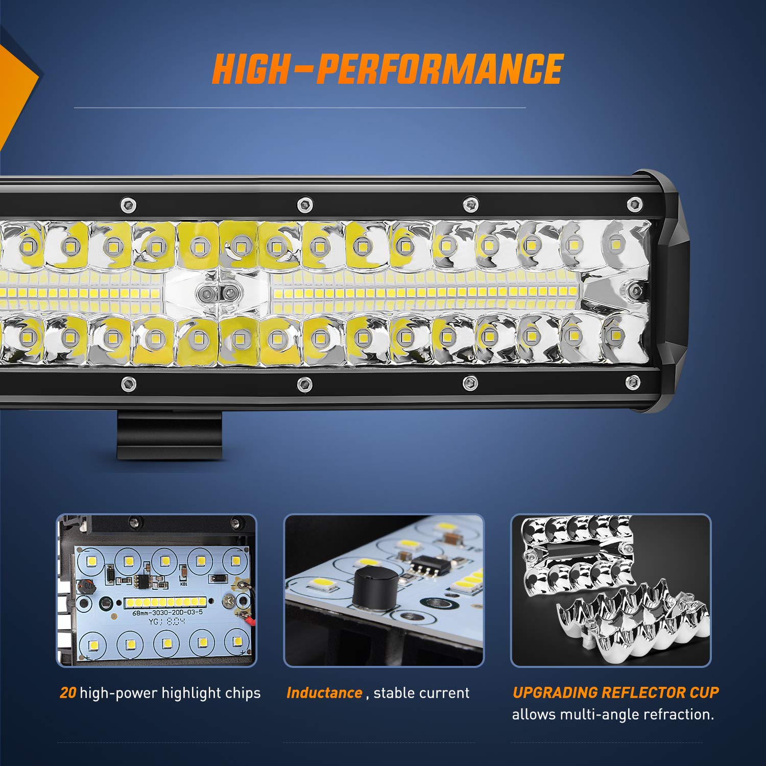 Nilight Led Light Bar 2Pcs 12 Inch 300W Triple Row Flood Spot Combo 30000Lm Driving Lights With Off Road Wiring Harness Kit -2 L