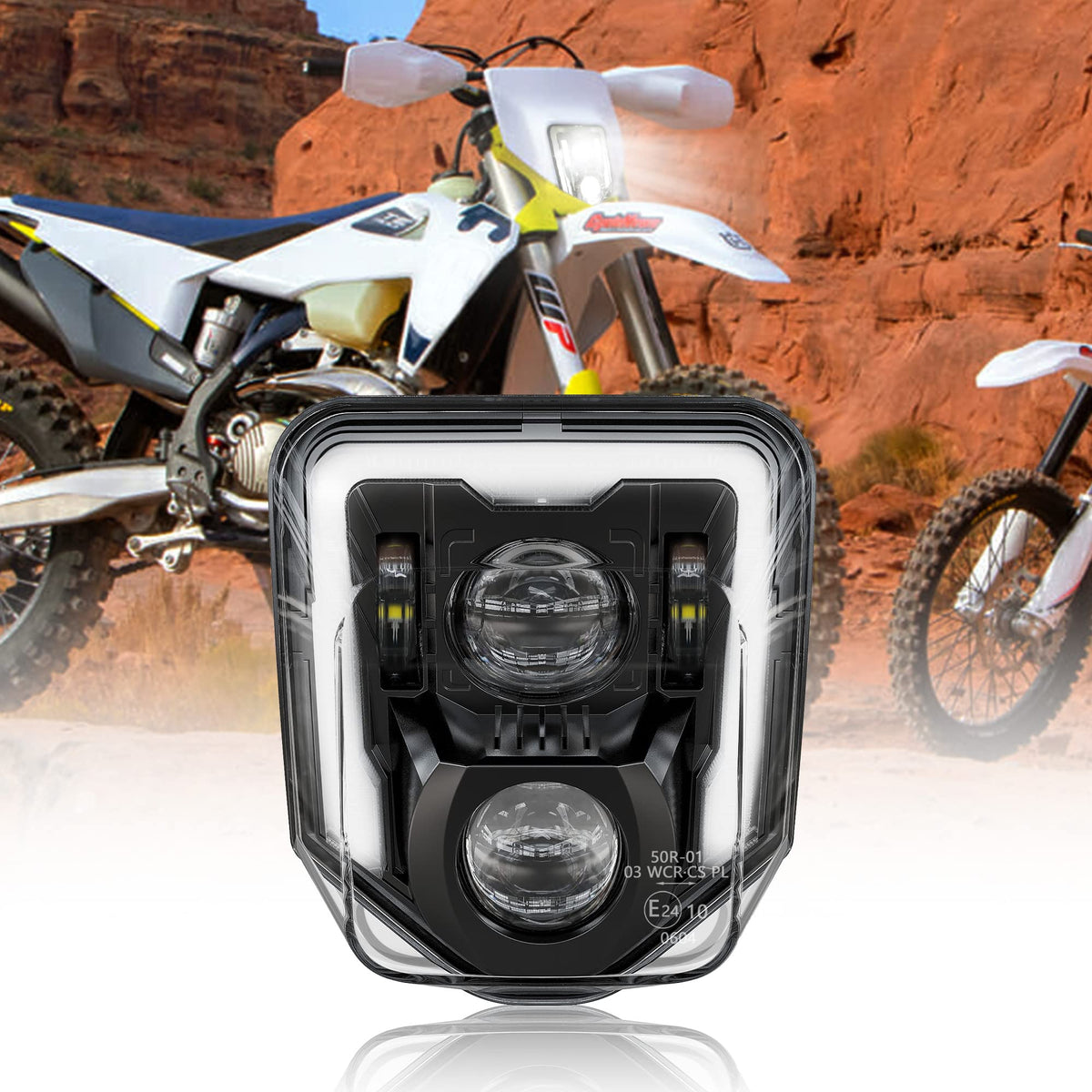 Xpctd Dirt Bike Headlight 3200Lm Led Motocross Headlight With Drl Fit For Husqva