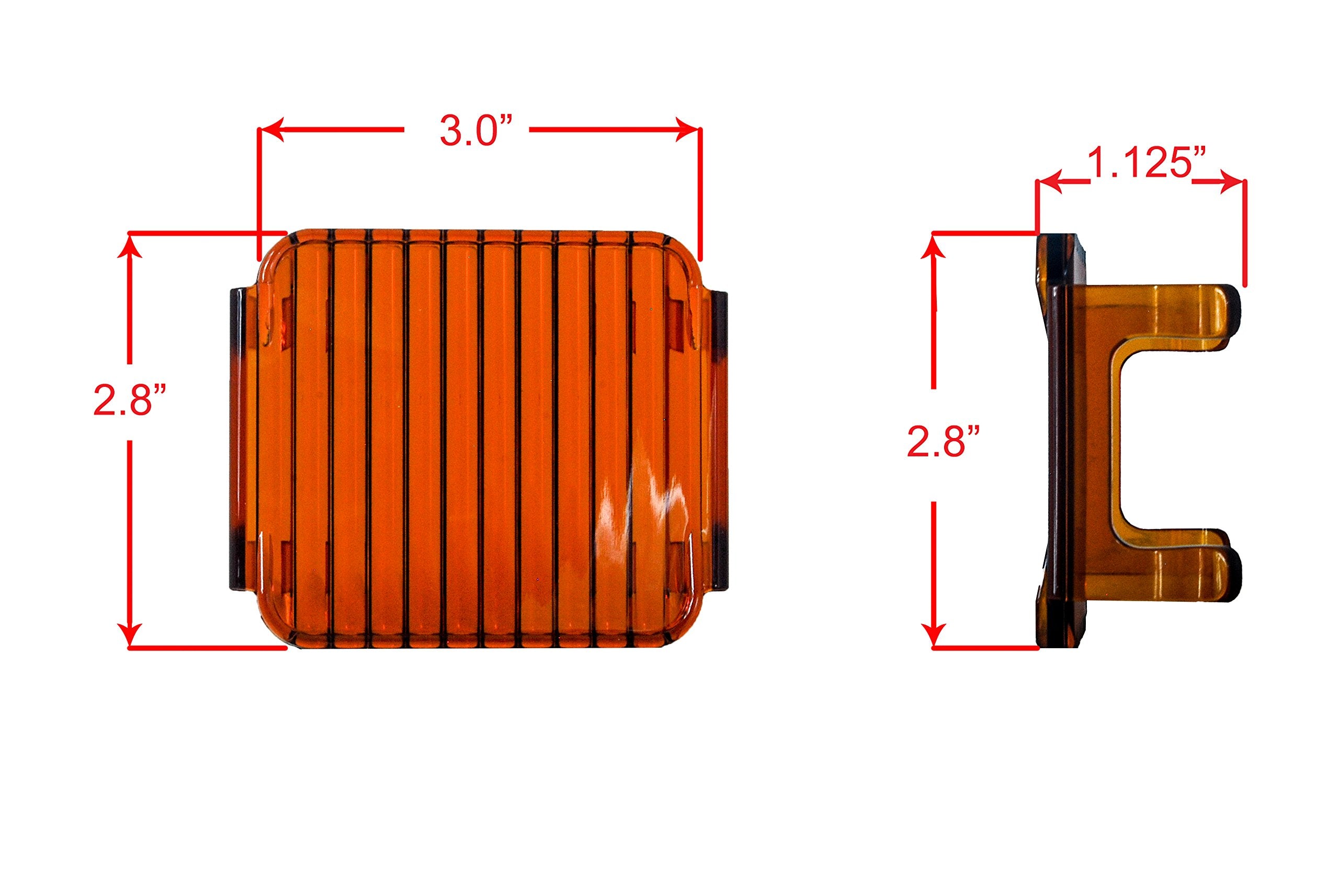 Oz-Usa 3'' Amber Diffused Flood Lens Cover For Pod Cube Lights Fog Dust Off Road Motorcycle Truck 4X4 Suv Atv (1 Pair)