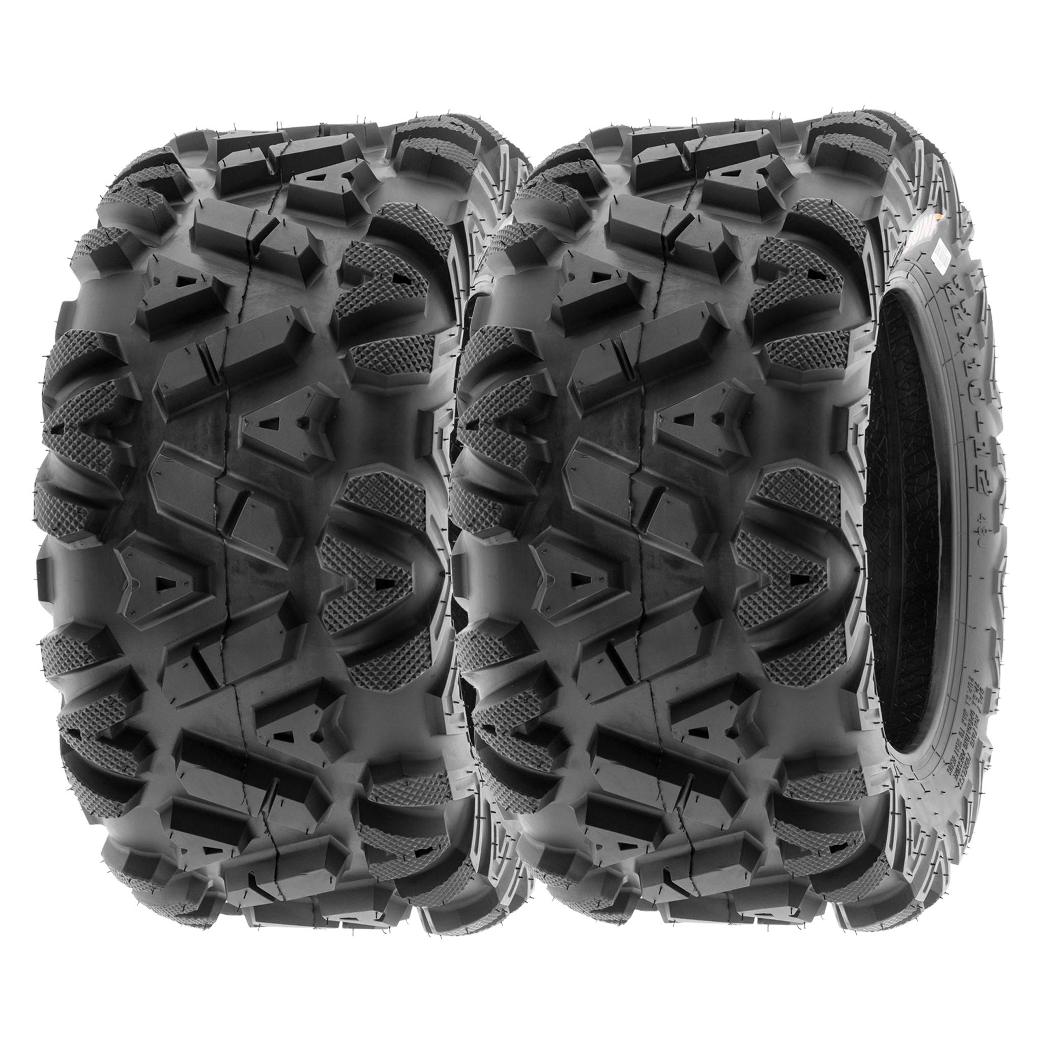 Sunf 25X8-11 25X10-12 All Terrain Tires Atv Utv 6 Pr Power I A033 - Bundle, Black
