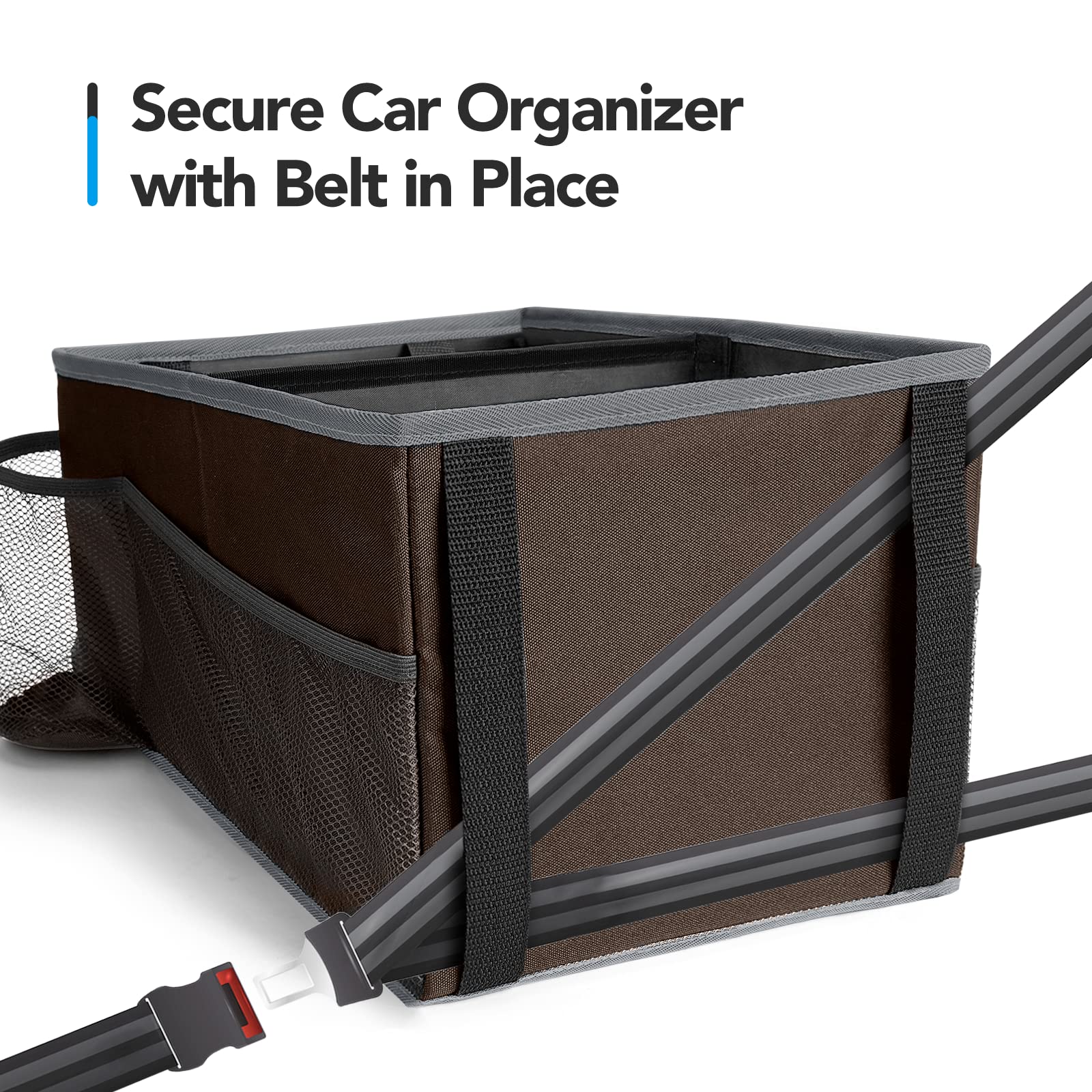 Alijees Car Back Seat Organizer - Car Organization Road Trip Essentials Kids, Car Accessories For Women Men Interior With Cup Ho