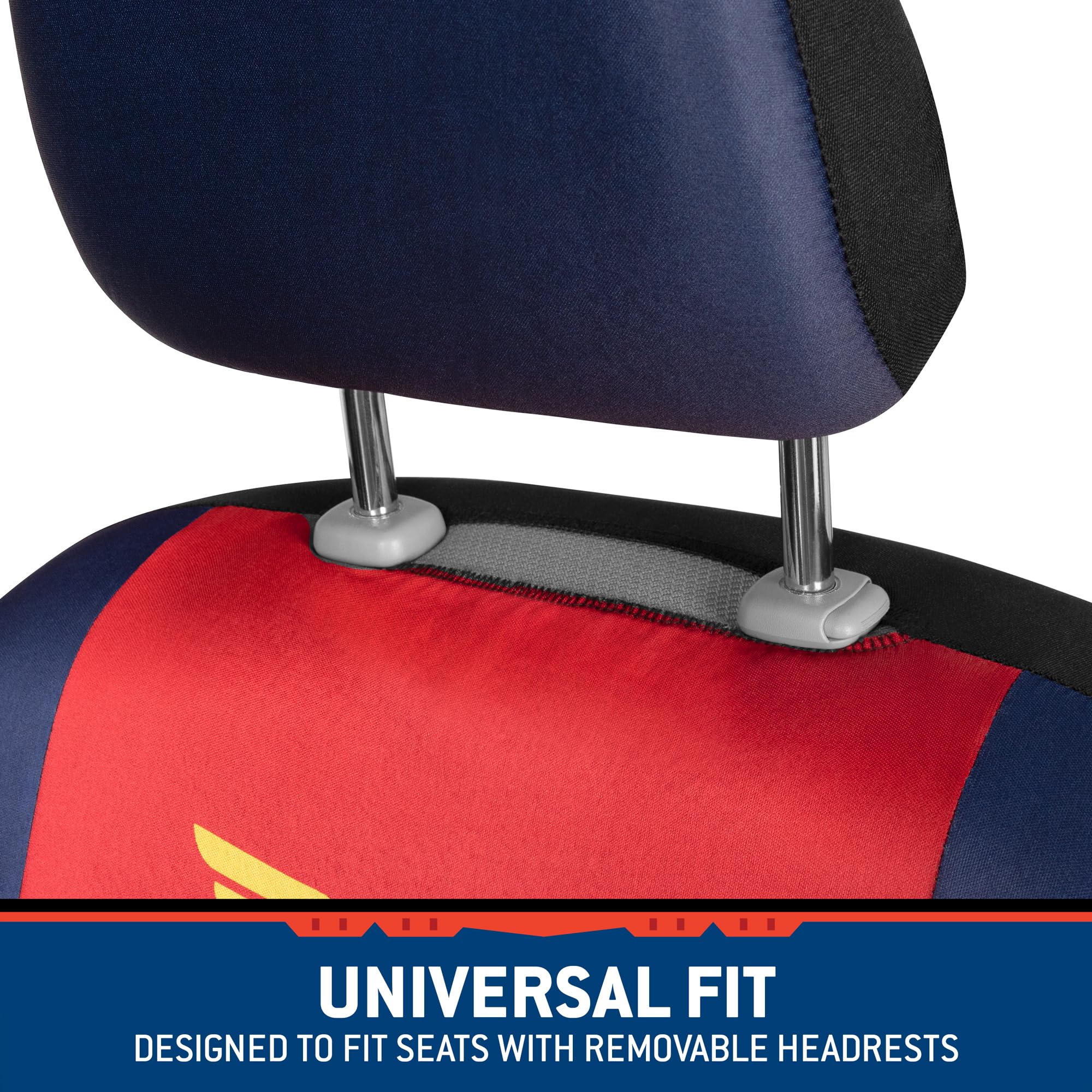 Bdk Warner Bros Dc Comics Wonder Woman Car Accessories Seat Covers - Front Pair Includes Removable Head Cover, Matching Seat Bel