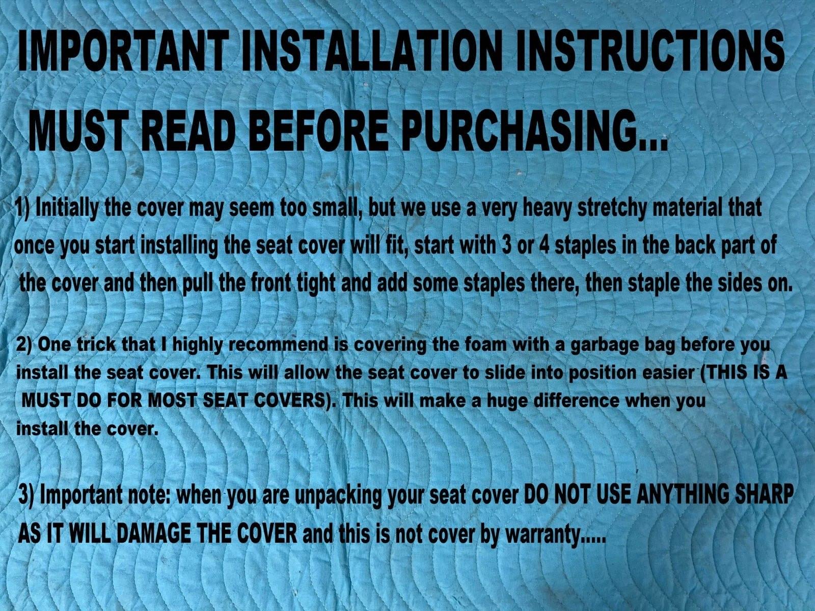 Seat Cover Vinyl Custom Fit For Yamaha Grizzly 660 Atv, 2002-08, 4-Way Stretch Marine, -65 Cold Crack Resistant, Rear, 226